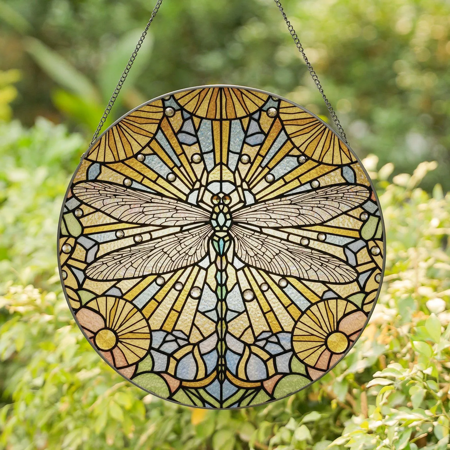 Tiffany Stained Glass Dragonfly Light Ray Mosaic Home Decor Gift Stained Glass Suncatcher - 1