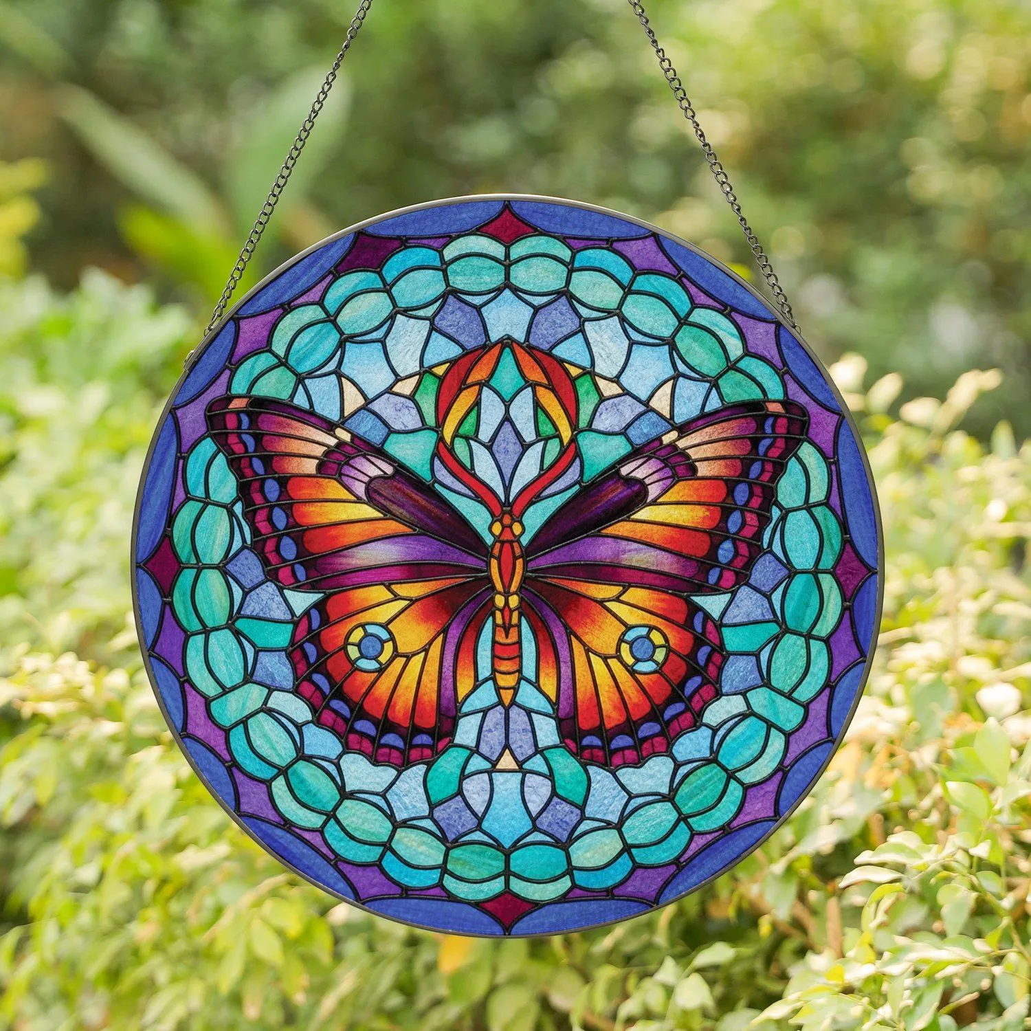 Butterfly Petal Stained Glass Mosaic - Home Decor Gift for Butterfly Lover Stained Glass Suncatcher - 1