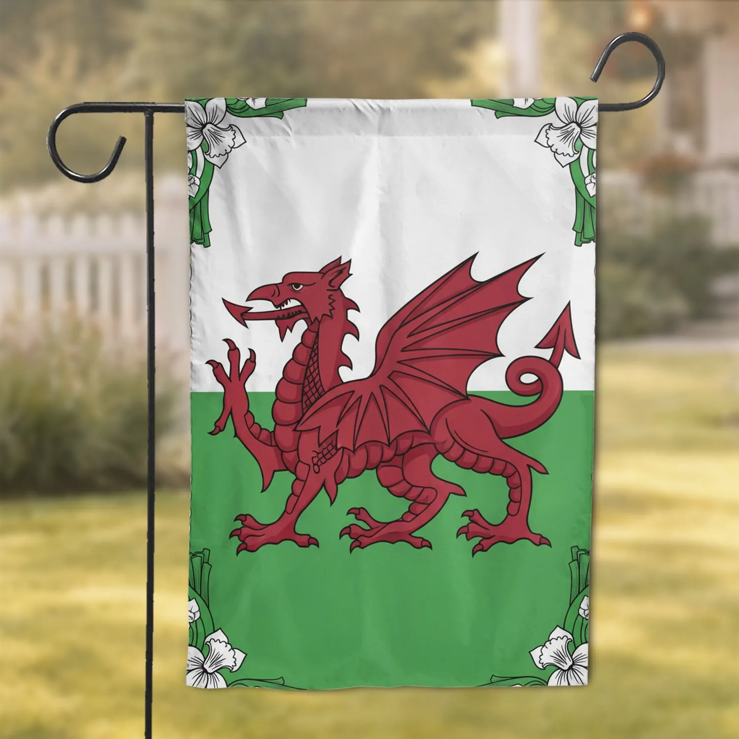 Iconic Welsh Red Dragon Y Ddraig Goch - National Heritage Home Decor Gift Garden Flag - 1