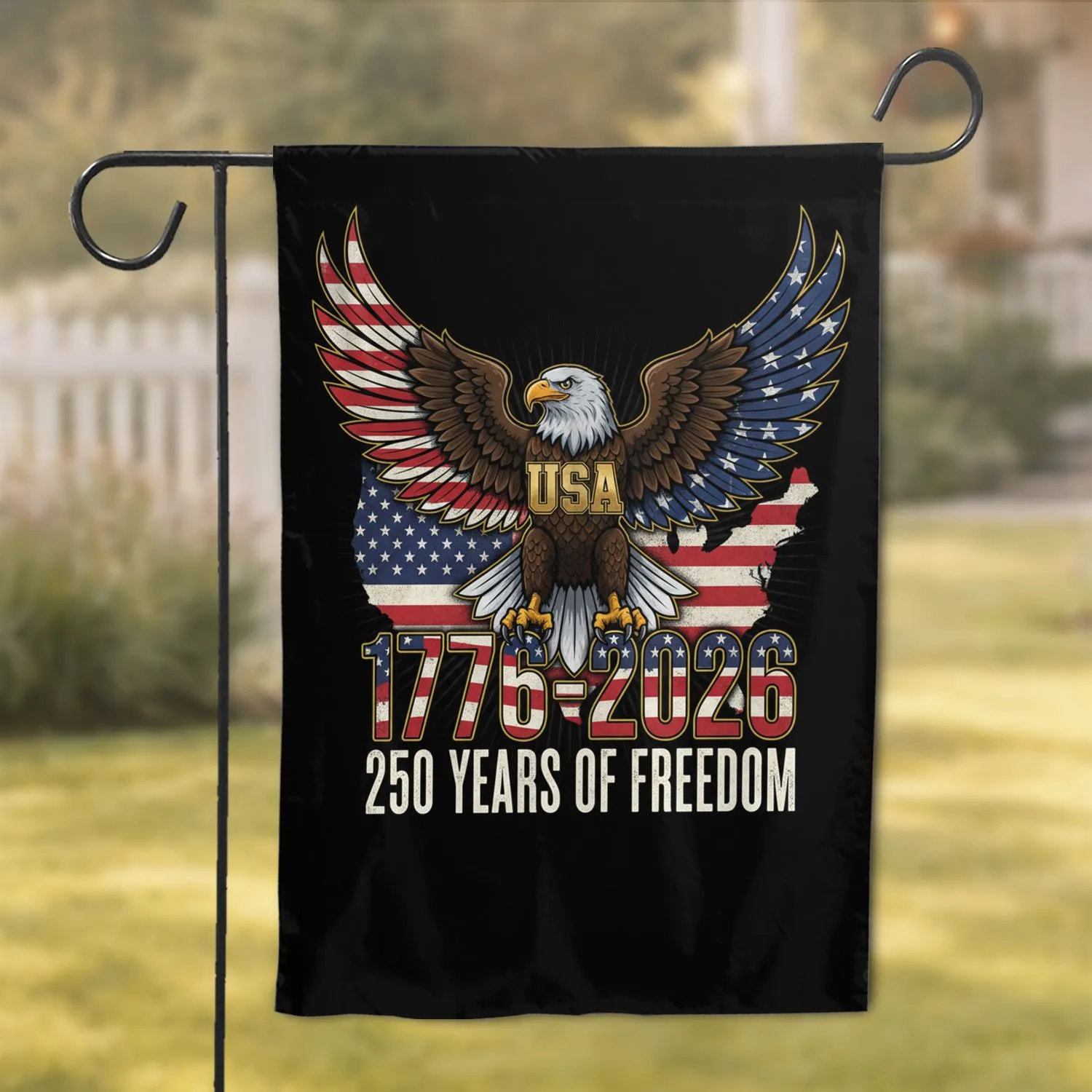 Bald Eagle American Flag 1776-2026 - USA 250th Anniversary for Veterans Garden Flag - 1