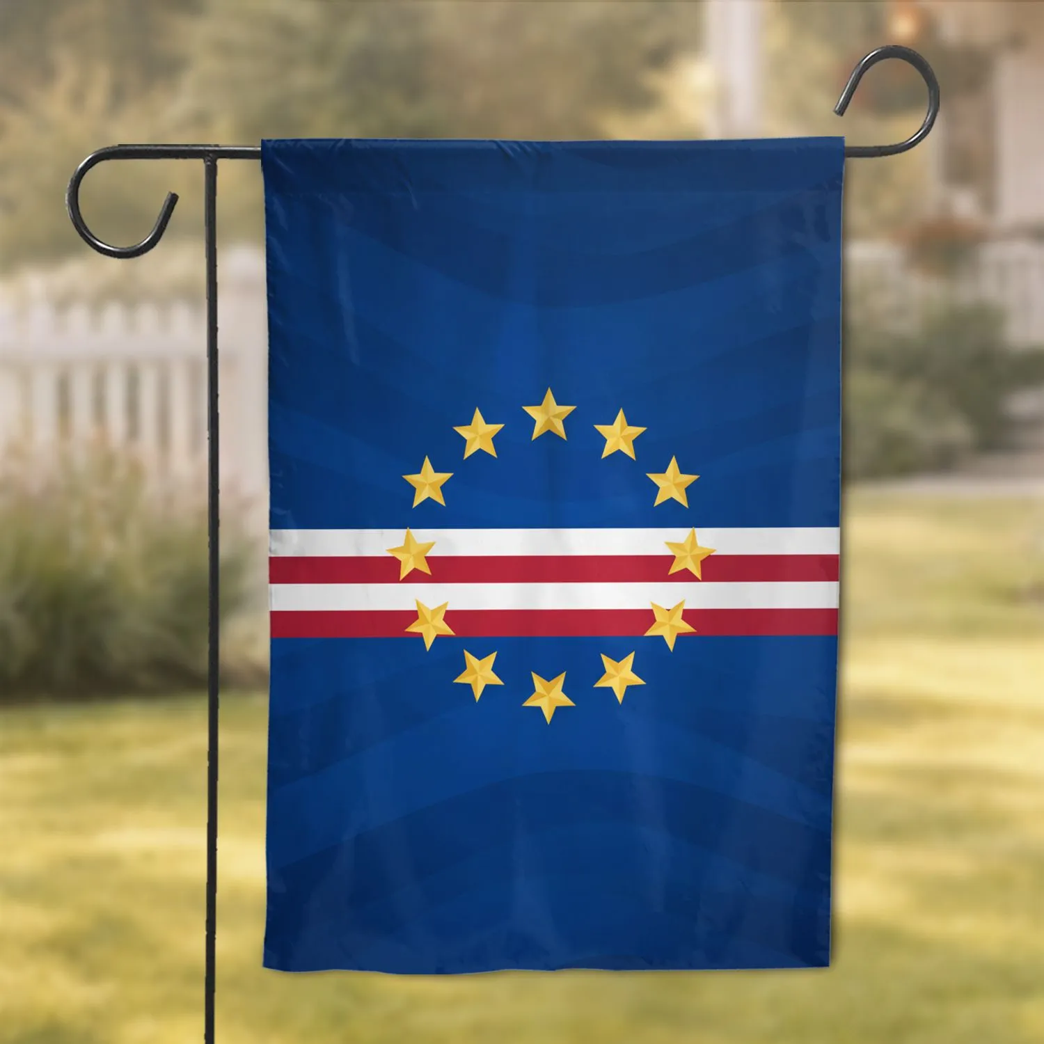 Golden Yellow Stars White Red Stripes - Patriotic Home Decor Gift for Veterans Garden Flag - 1