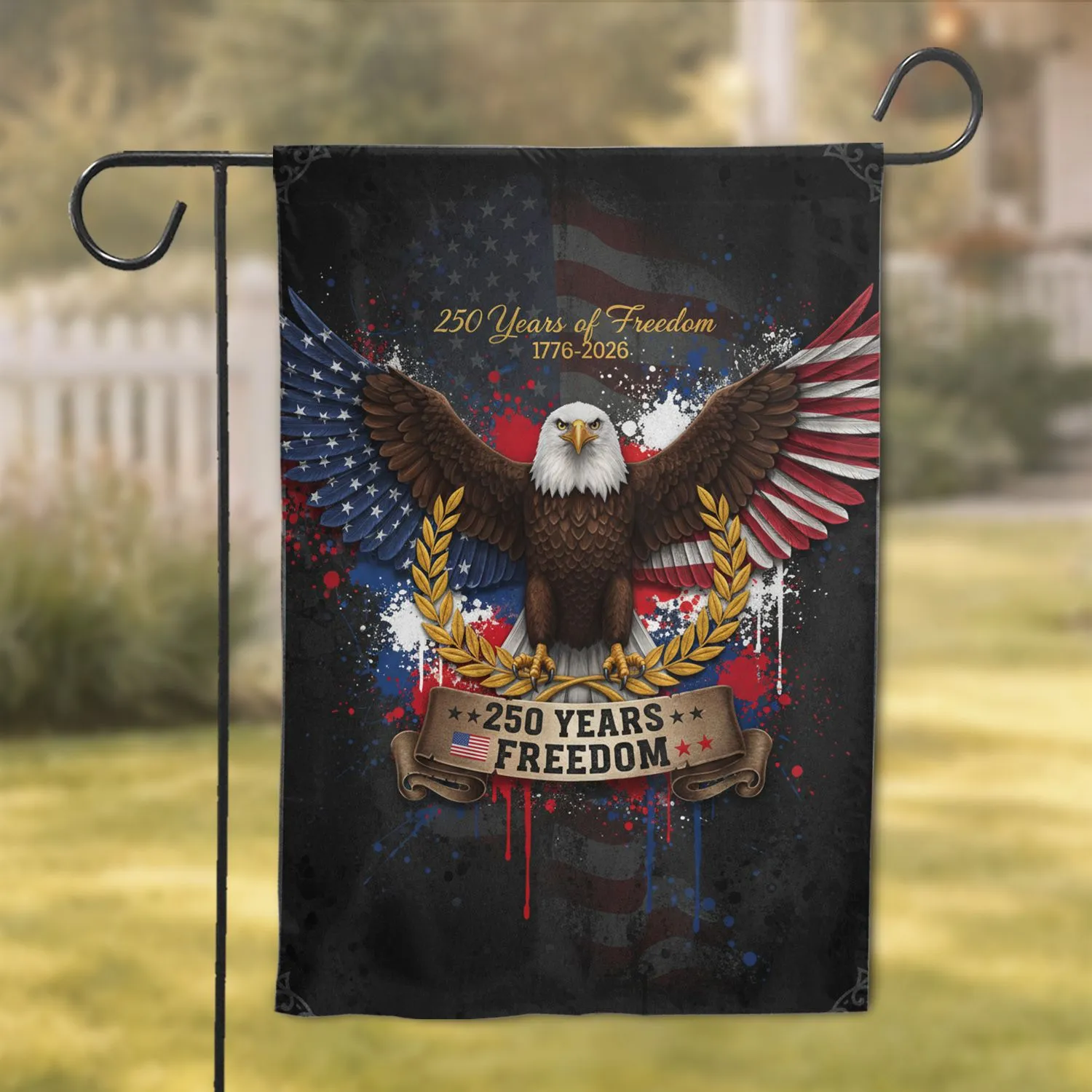 Bald Eagle American Flag 1776-2026 - USA 250th Anniversary Independence Day Gift for Veterans Garden Flag - 1