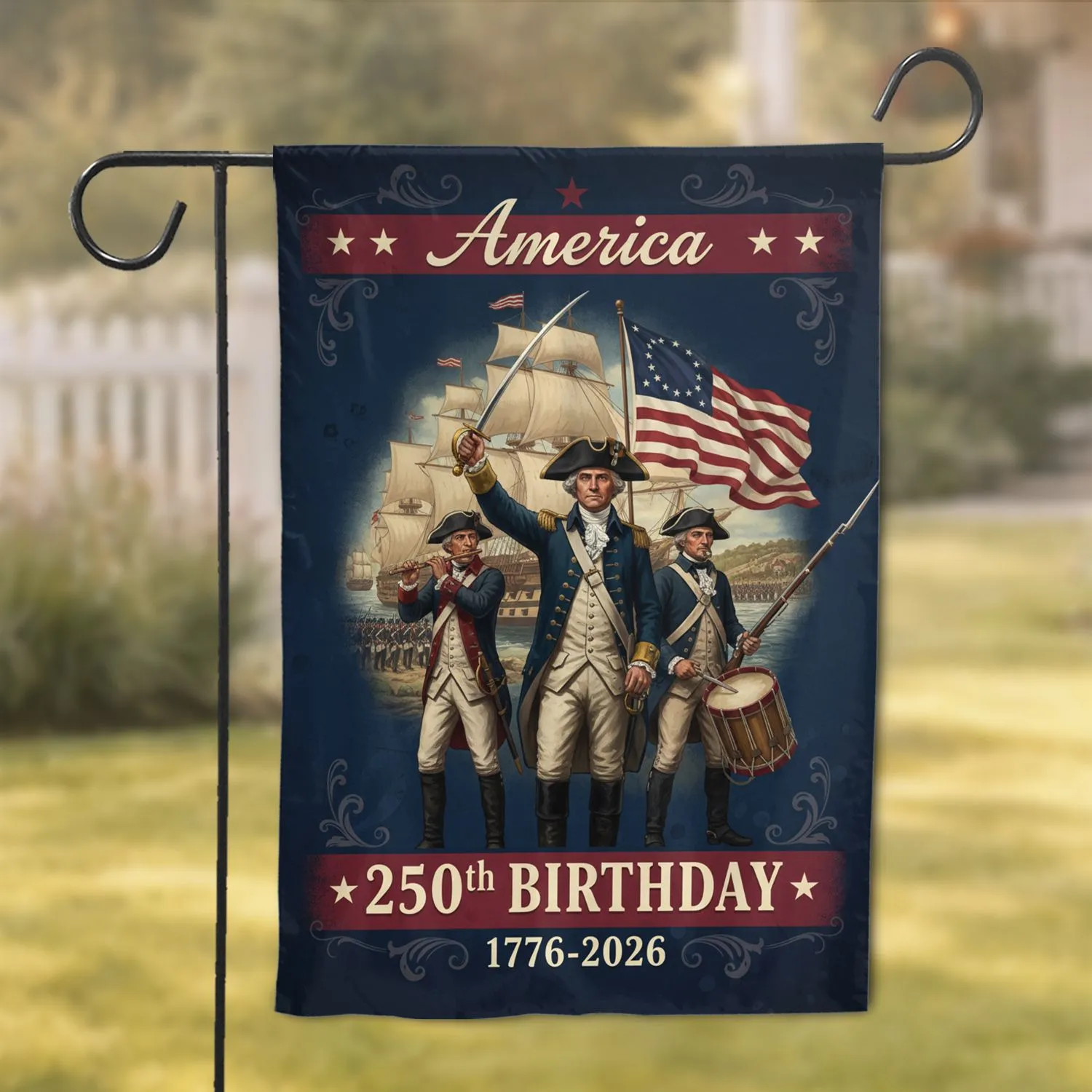 Revolutionary War General Betsy Ross Flag - America 250th Anniversary Gift Garden Flag - 1