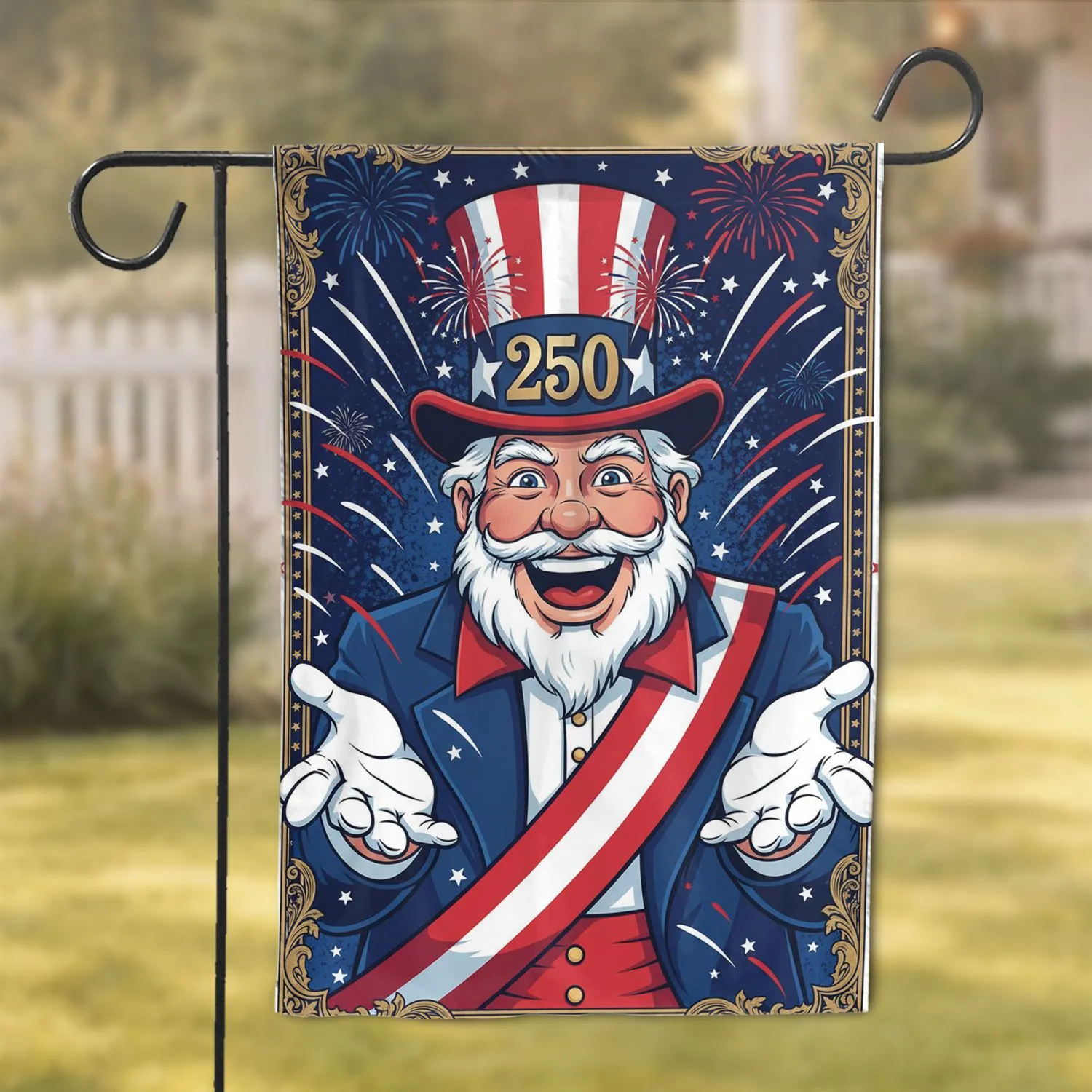 Patriotic Uncle Sam 1776-2026 - America 250th Anniversary Independence Day Garden Flag - 1
