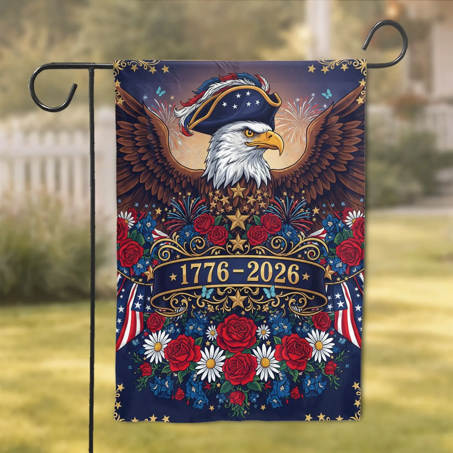 Bald Eagle American Flag - USA 250th Anniversary Independence Day Gift for Veterans Garden Flag - 1
