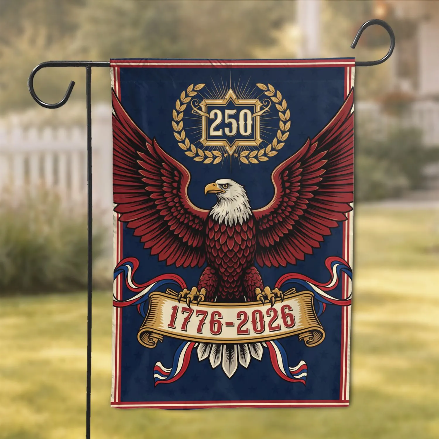 Bald Eagle 250th Anniversary 1776-2026 - USA Independence Day Gift for Veterans Garden Flag - 1