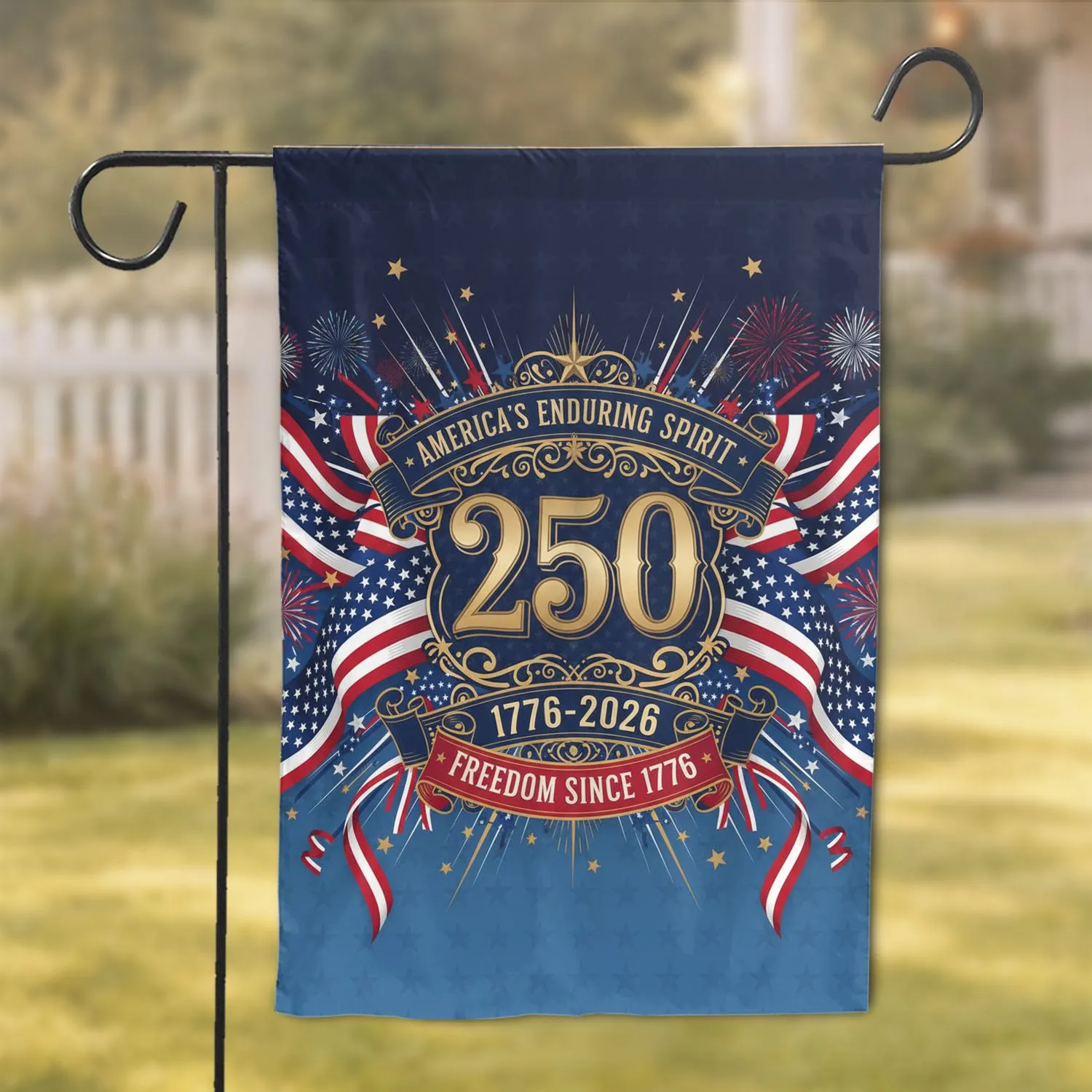 America 250th Anniversary Patriotic Scroll Banner - Independence Day Gift Garden Flag - 1