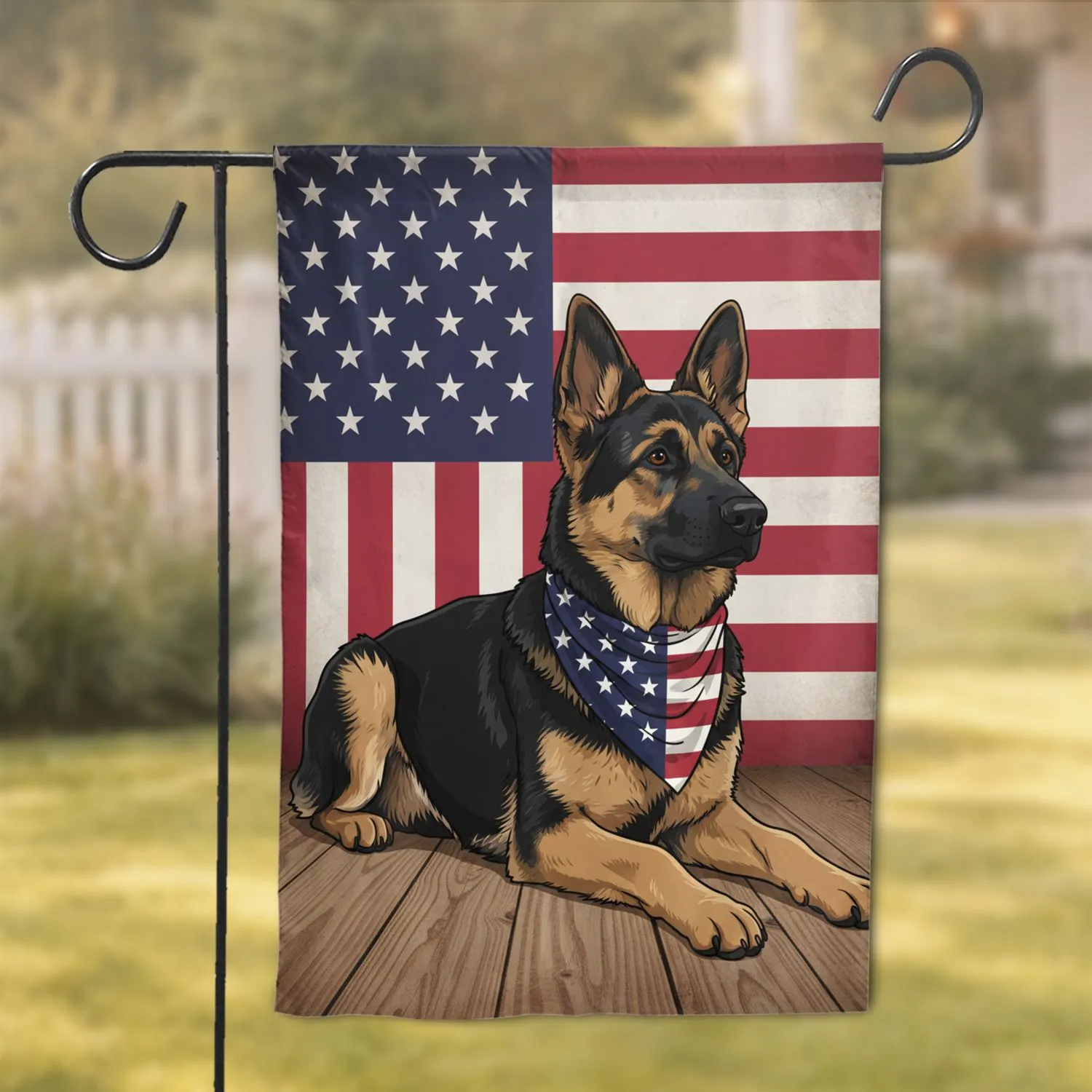 Patriotic German Shepherd American Flag - Home Decor Gift for Dog Lovers Garden Flag - 1