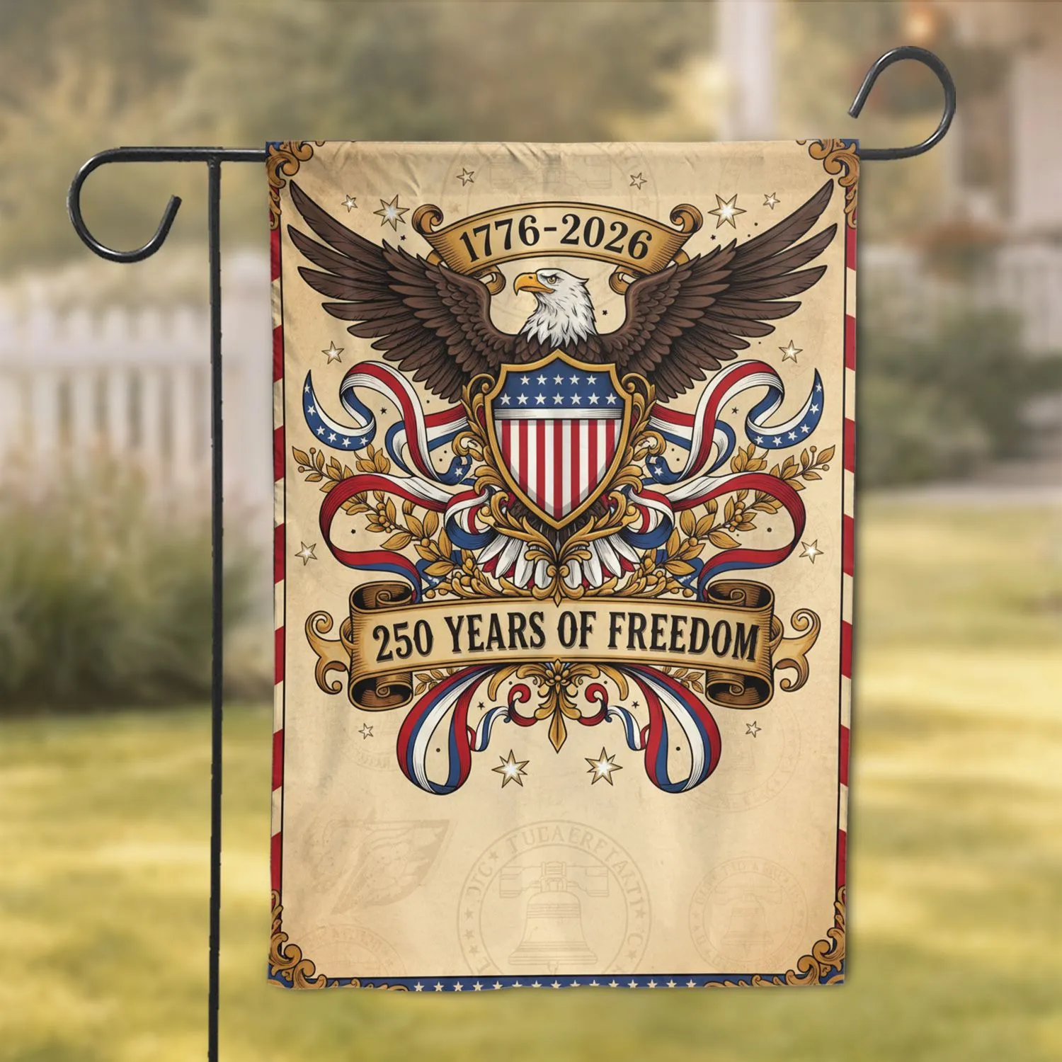 Bald Eagle American Flag 1776-2026 250 Years Freedom - USA 250th Anniversary Garden Flag - 1