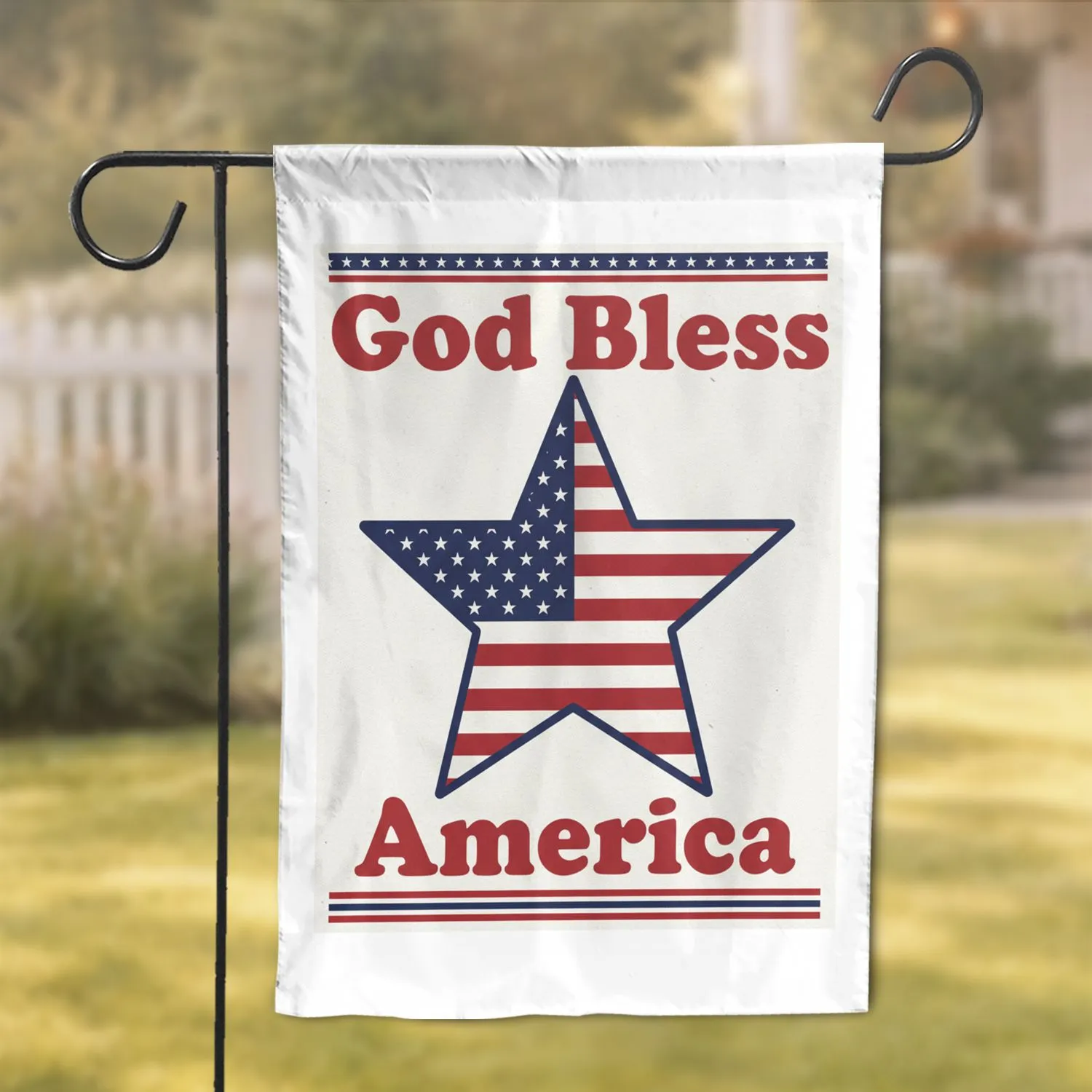 Patriotic God Bless America Star - Independence Day Home Decor Gift Garden Flag - 1