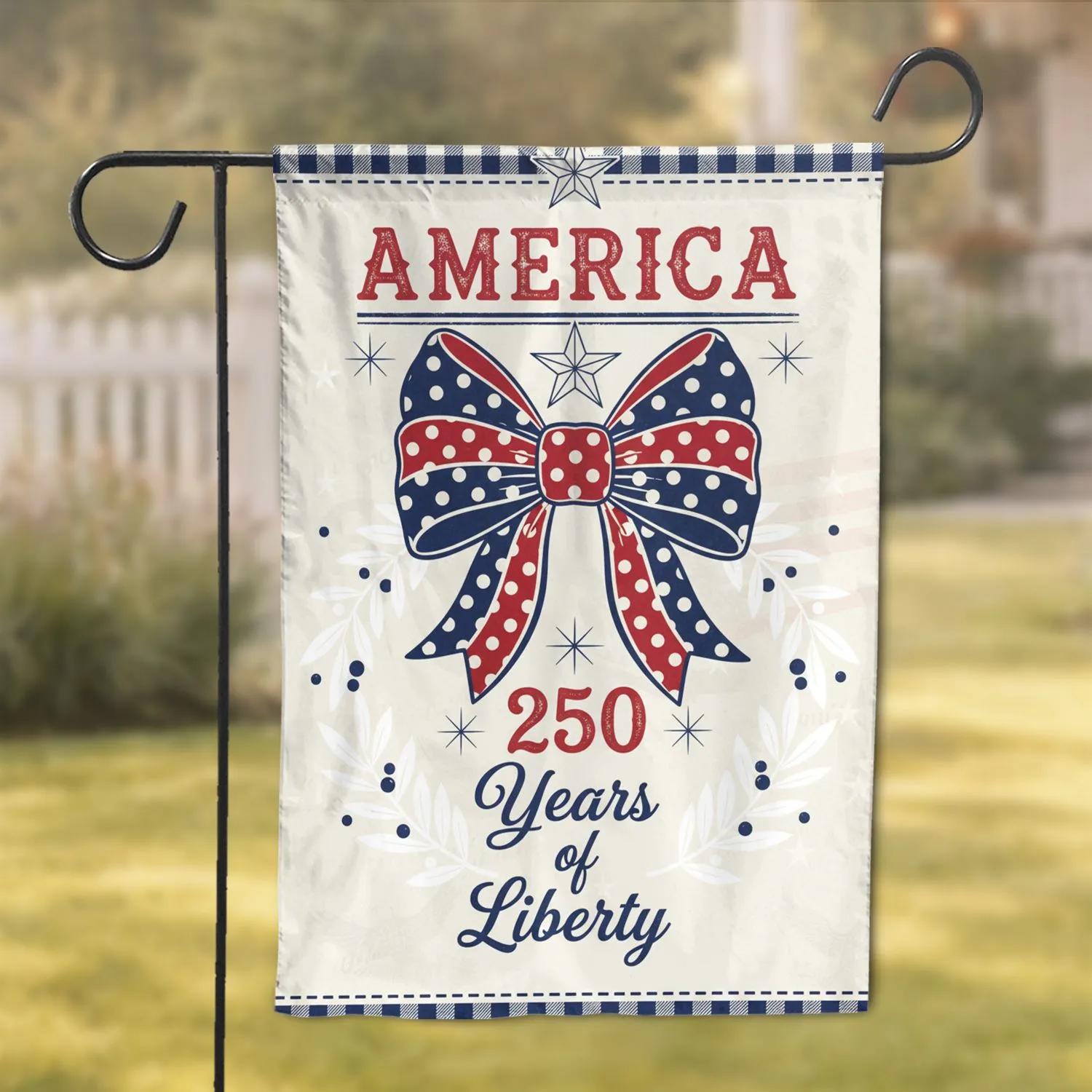 America 250 Years Liberty Patriotic Bow - Independence Day Celebration Gift Garden Flag - 1