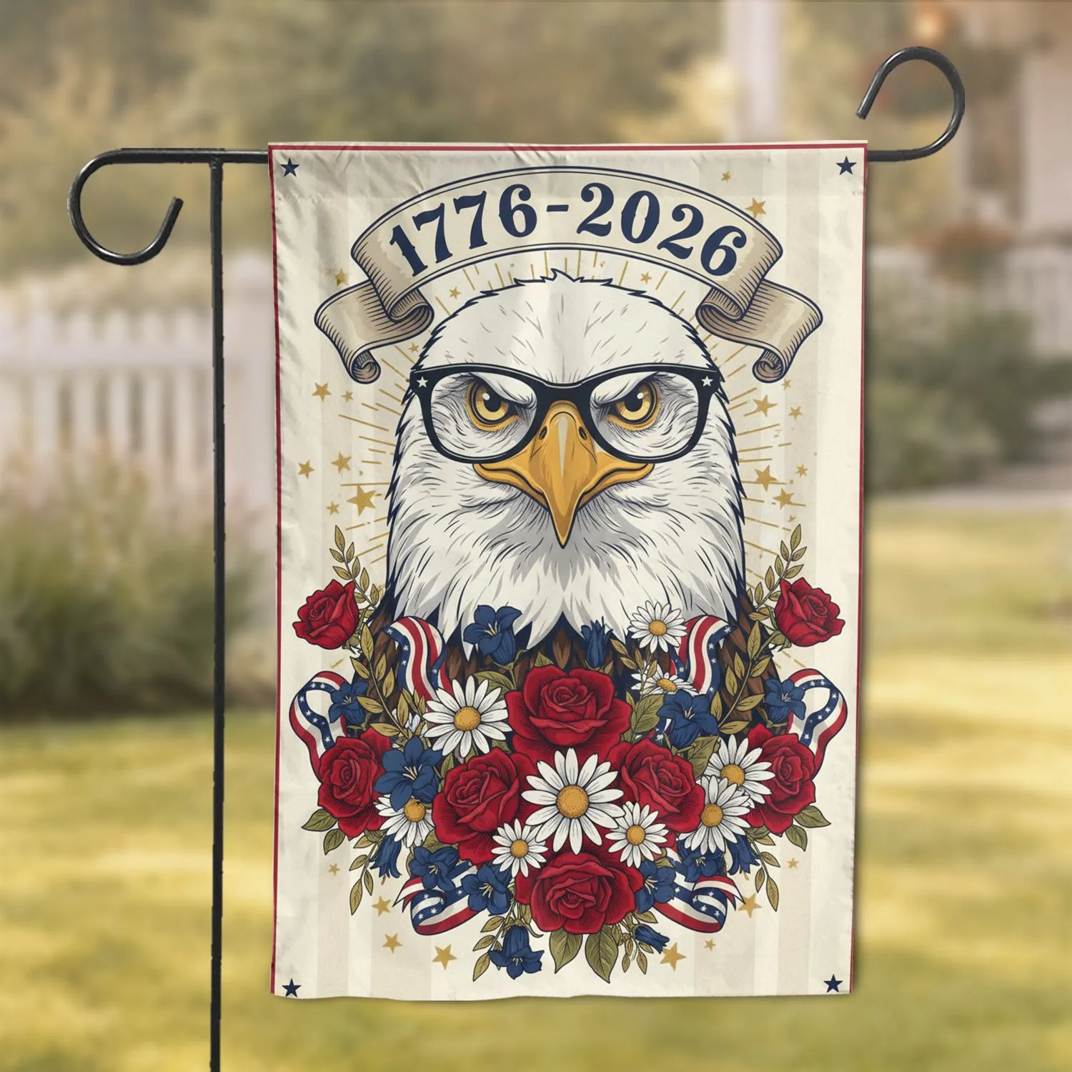 Bald Eagle 1776-2026 - America 250th Anniversary Independence Day Gift for Veterans Garden Flag - 1