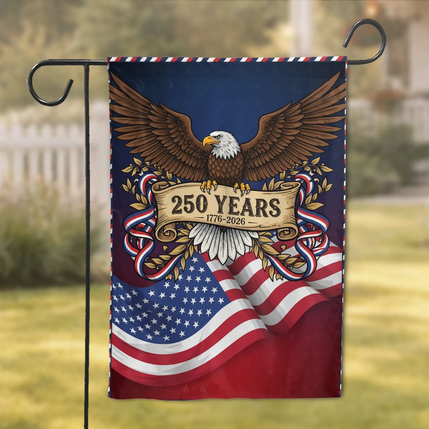 Bald Eagle American Flag 1776-2026 - USA 250th Anniversary Independence Day Gift for Fathers Garden Flag - 1