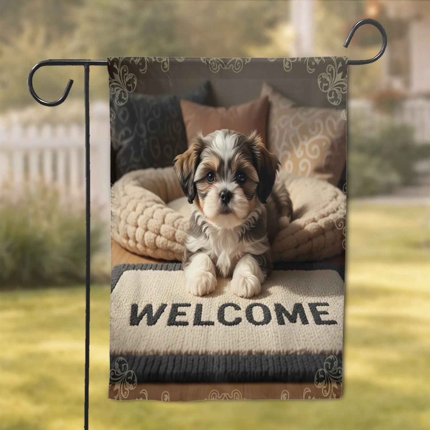 Shih Tzu Welcome Mat Cozy Home - Welcome Home Decor Gift for Dog Lover Garden Flag - 1