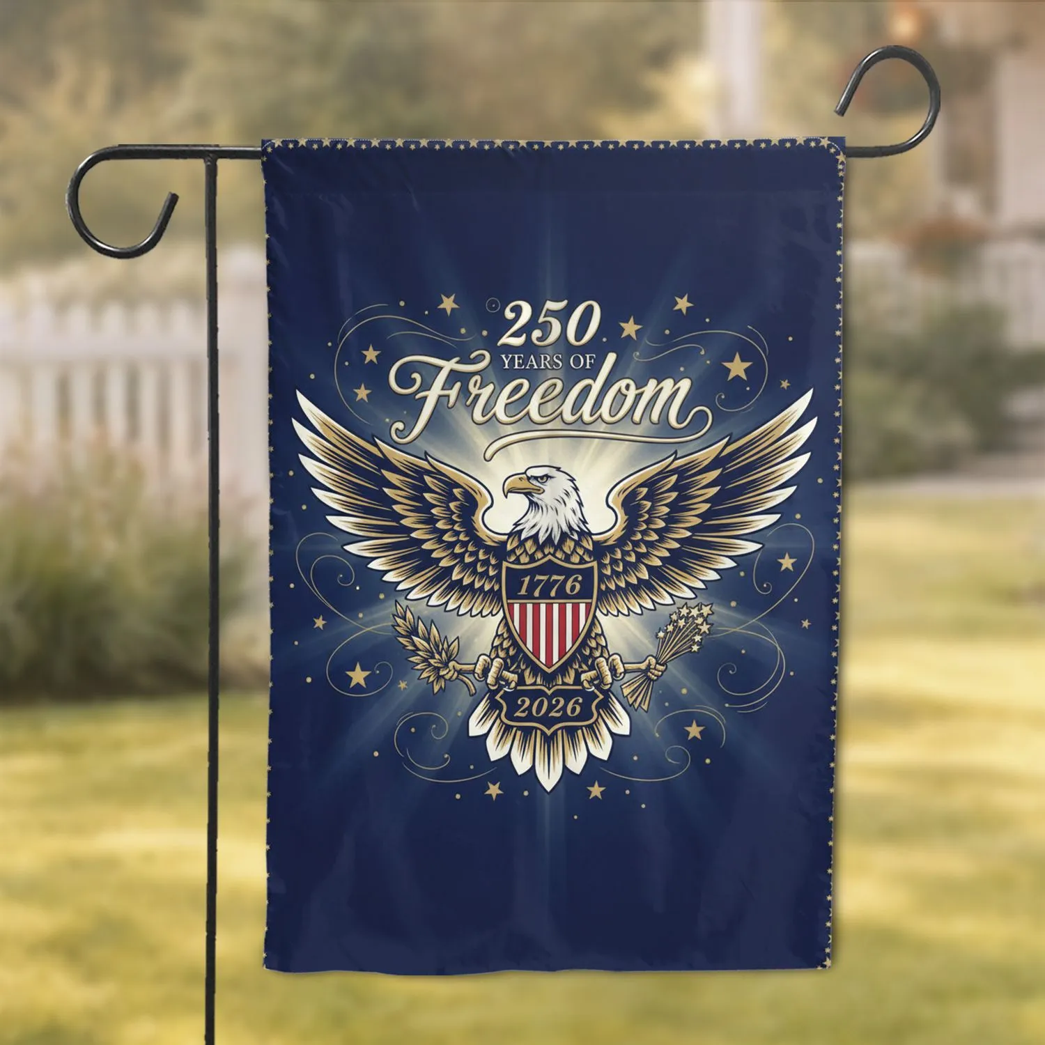 Bald Eagle Emblem 1776-2026 - America's 250th Independence Day Gift for Veterans Garden Flag - 1