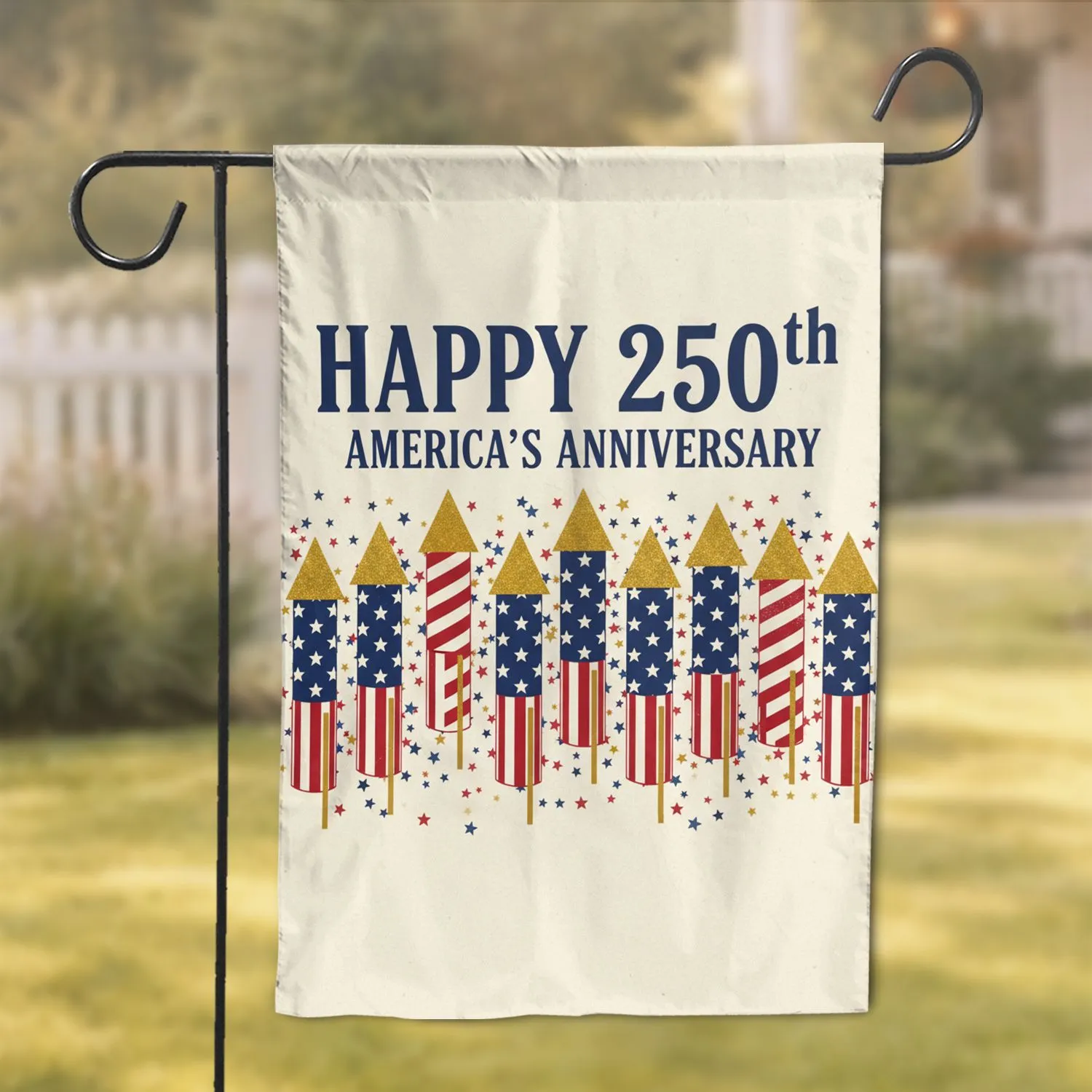 America's 250th Anniversary Pillars - Independence Day Gift for Veterans Garden Flag - 1