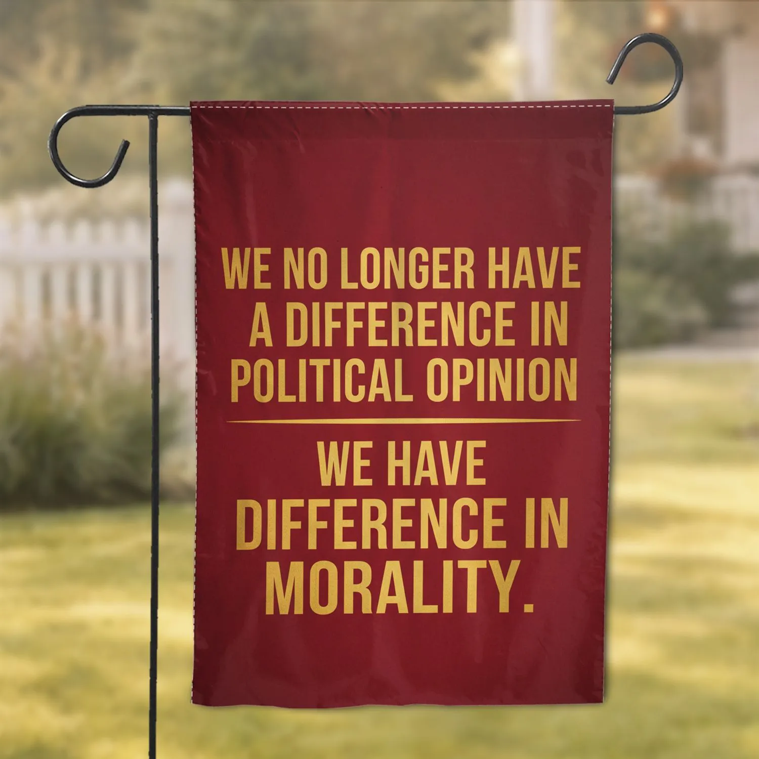 Civic Discourse Morality Quote Metallic Gold - Patriotic Statement Home Decor Garden Flag - 1