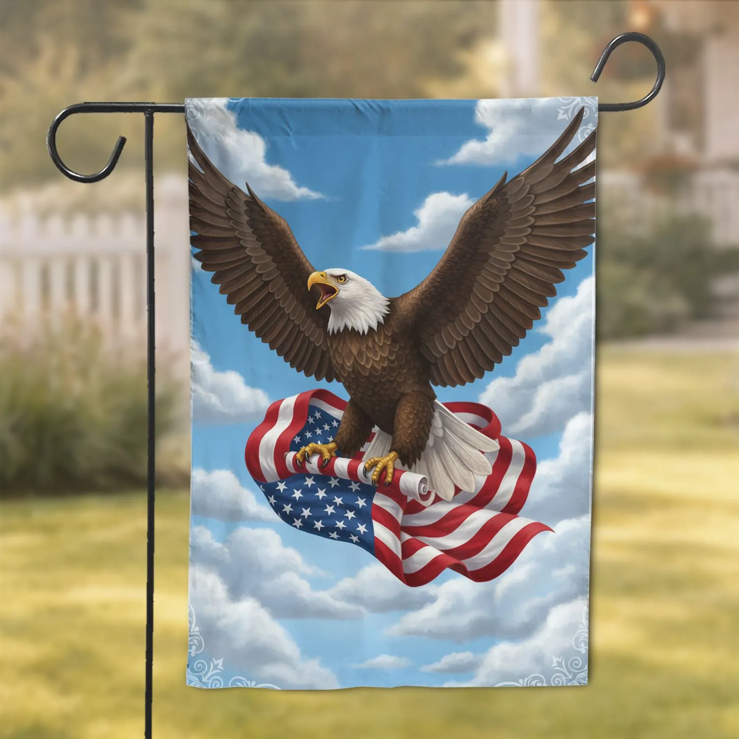 Bald Eagle American Flag - Independence Day Patriot Home Decor Gift for Veterans Garden Flag - 1