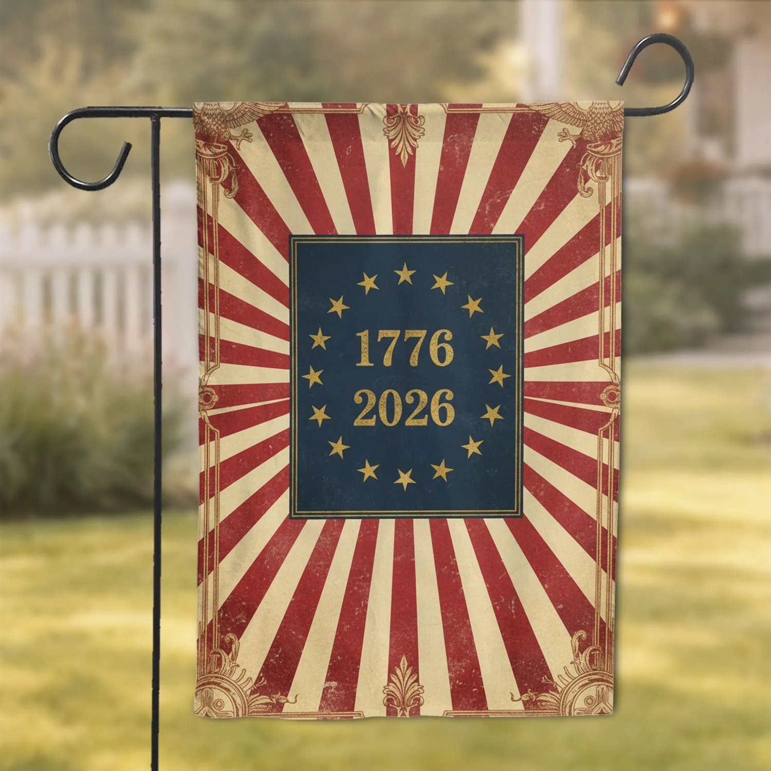 Historic 1776-2026 Thirteen Stars USA 250th Anniversary for History Enthusiasts Garden Flag - 1
