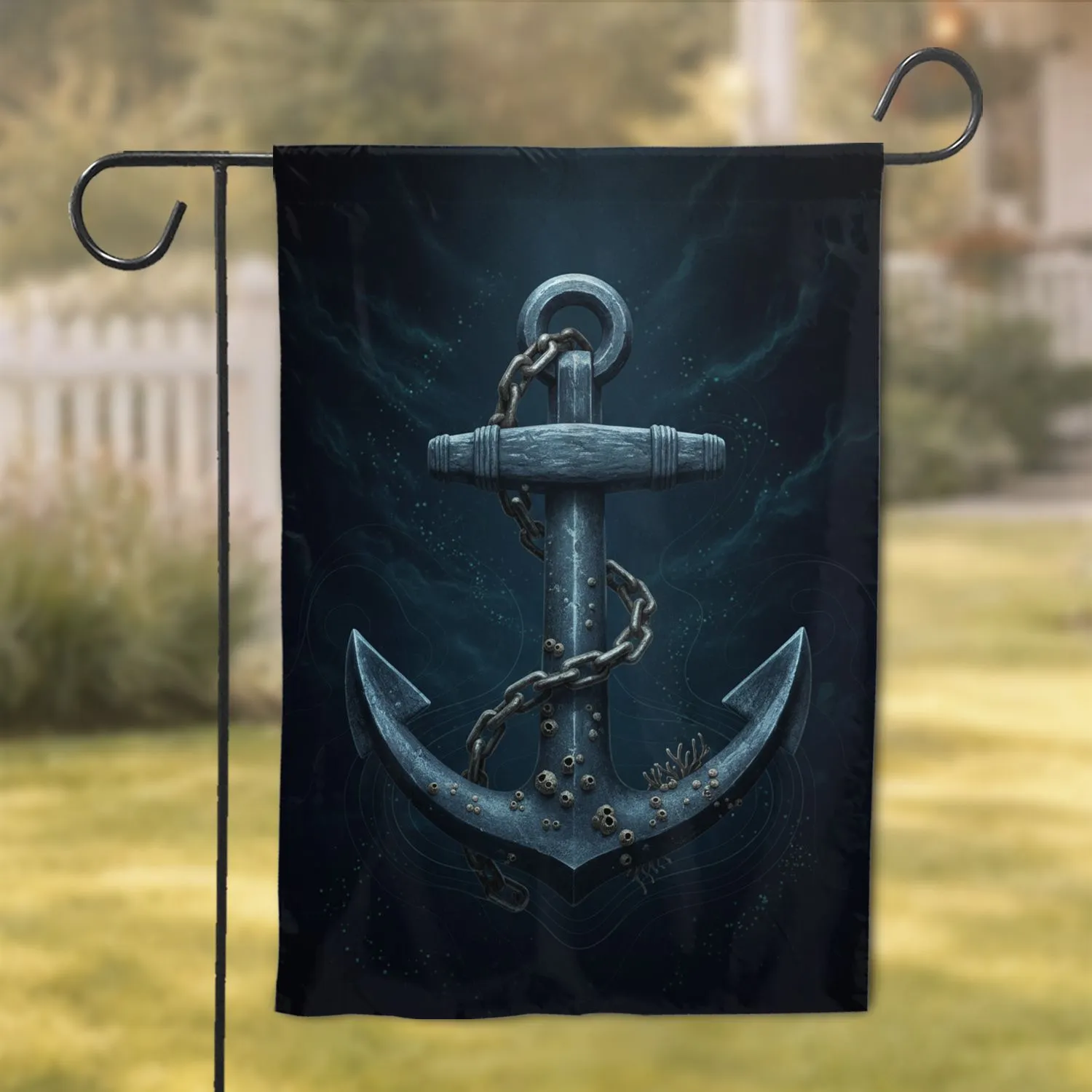 Classic Maritime Anchor Deep Ocean Current - Nautical Home Decor Gift for Ocean Lovers Garden Flag - 1