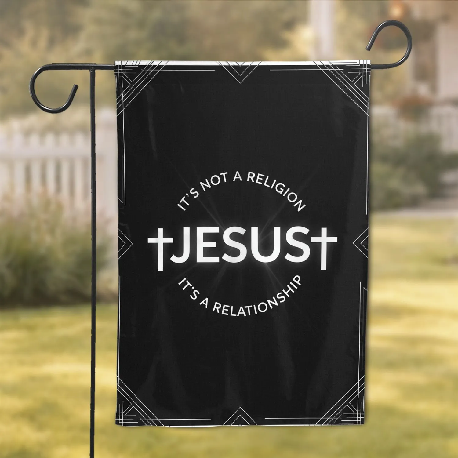 Jesus Relationship Cross - Christian Faith Decor for Believers Garden Flag - 1