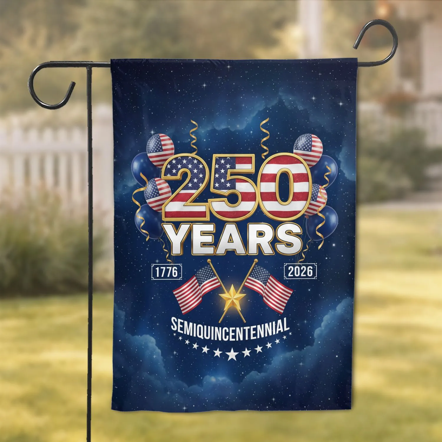 American Flag 250 Years Semiquincentennial – USA Anniversary Patriotic Gift Garden Flag - 1