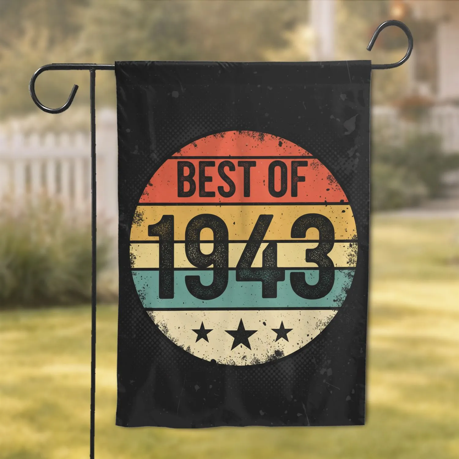 BEST OF 1943 Stars Distressed Emblem - Vintage Home Decor Gift Garden Flag - 1