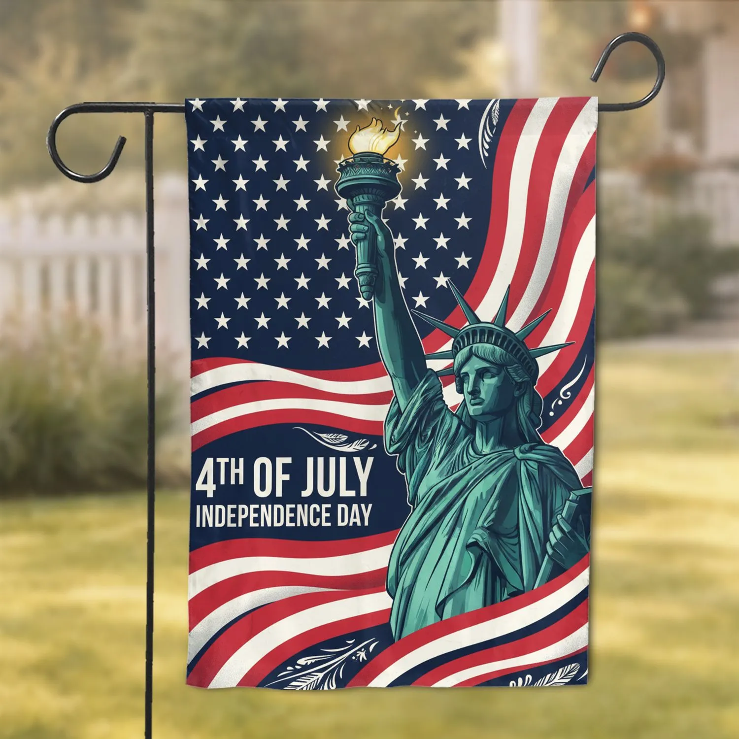 Statue of Liberty 4th of July American Flag - Independence Day Celebration Garden Flag - 1