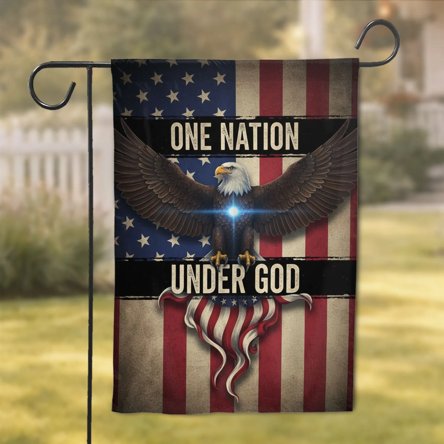 Bald Eagle American Flag One Nation Under God Independence Day Gift Garden Flag - 1