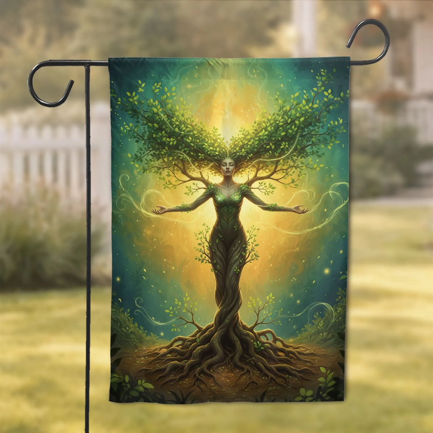Ethereal Tree Woman Roots - Nature Lover Home Decor Gift Garden Flag - 1