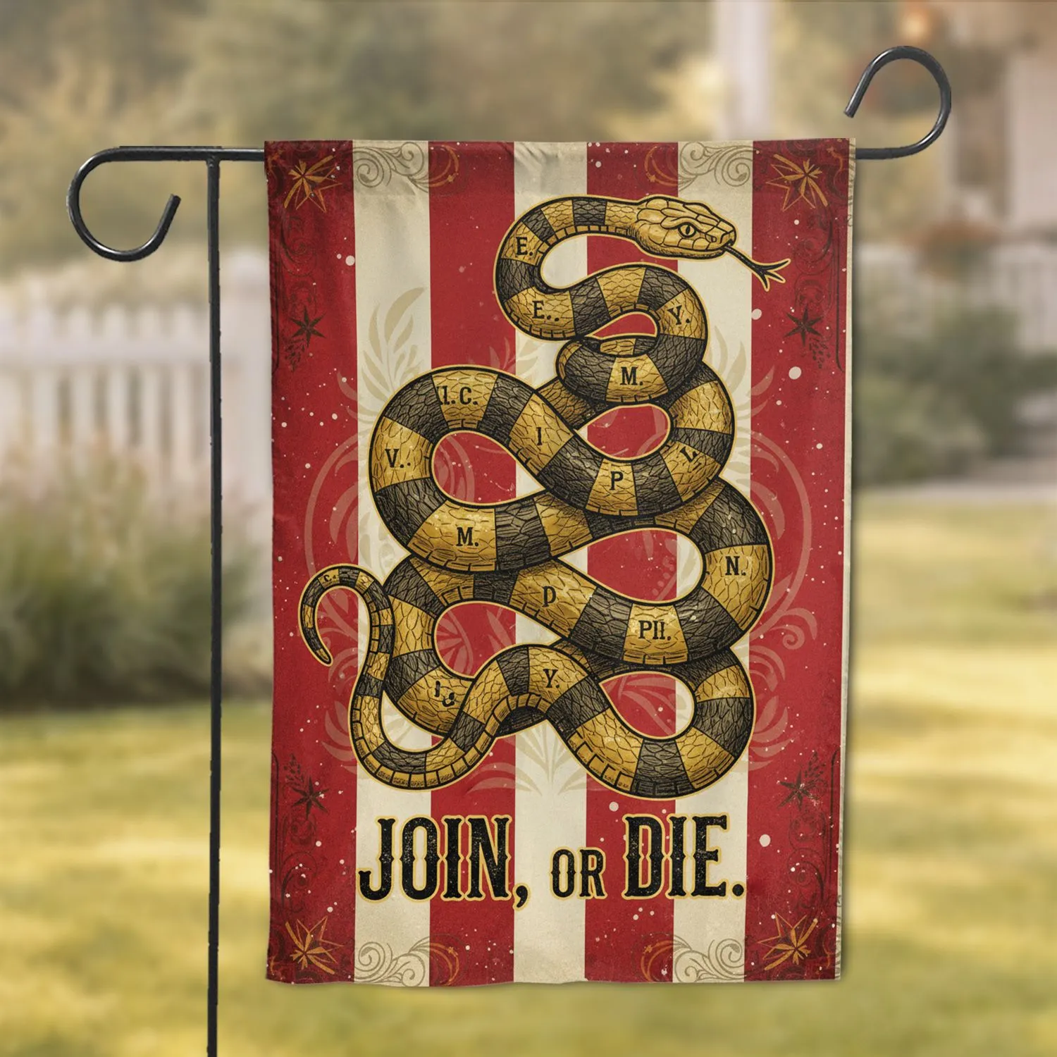American Rattlesnake Join Or Die Colonial States - Independence Day History Enthusiast Gift Garden Flag - 1