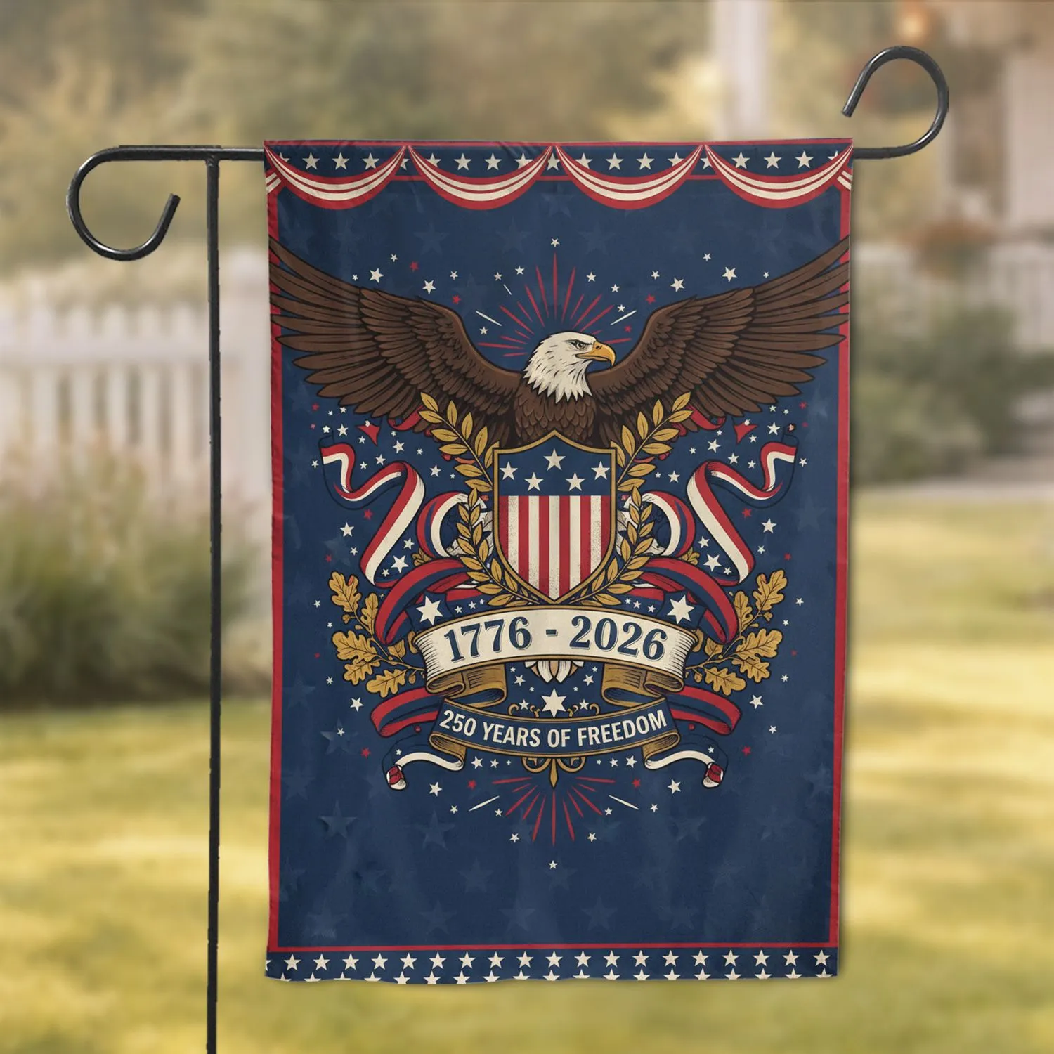 Bald Eagle American Flag 1776-2026 - Patriotic 250th Anniversary Independence Day Garden Flag - 1
