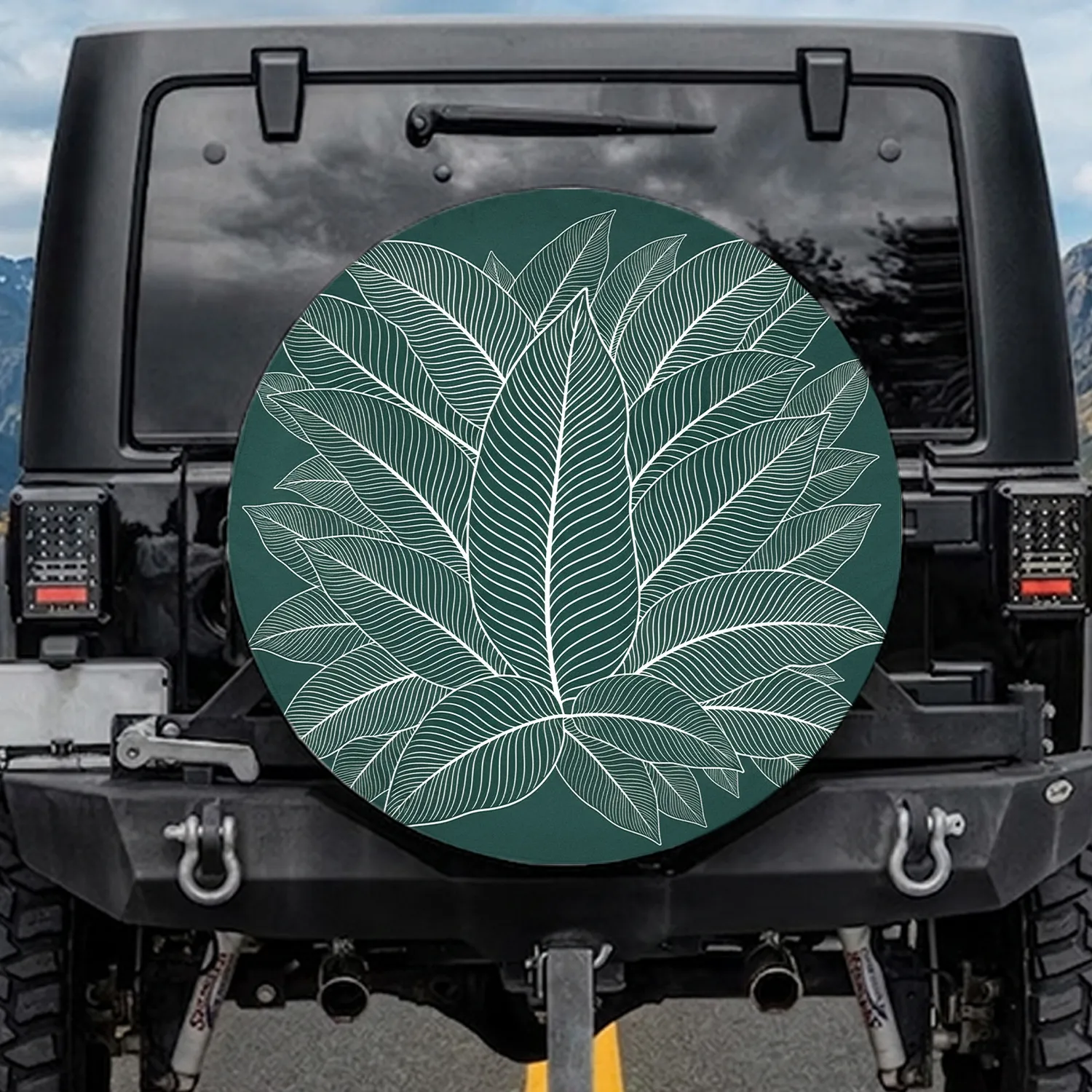Elegant Tropical Leaves Forest Botanical Garden - Outdoor Nature Lover Vehicle Decor Gift Spare Tire Cover - 1