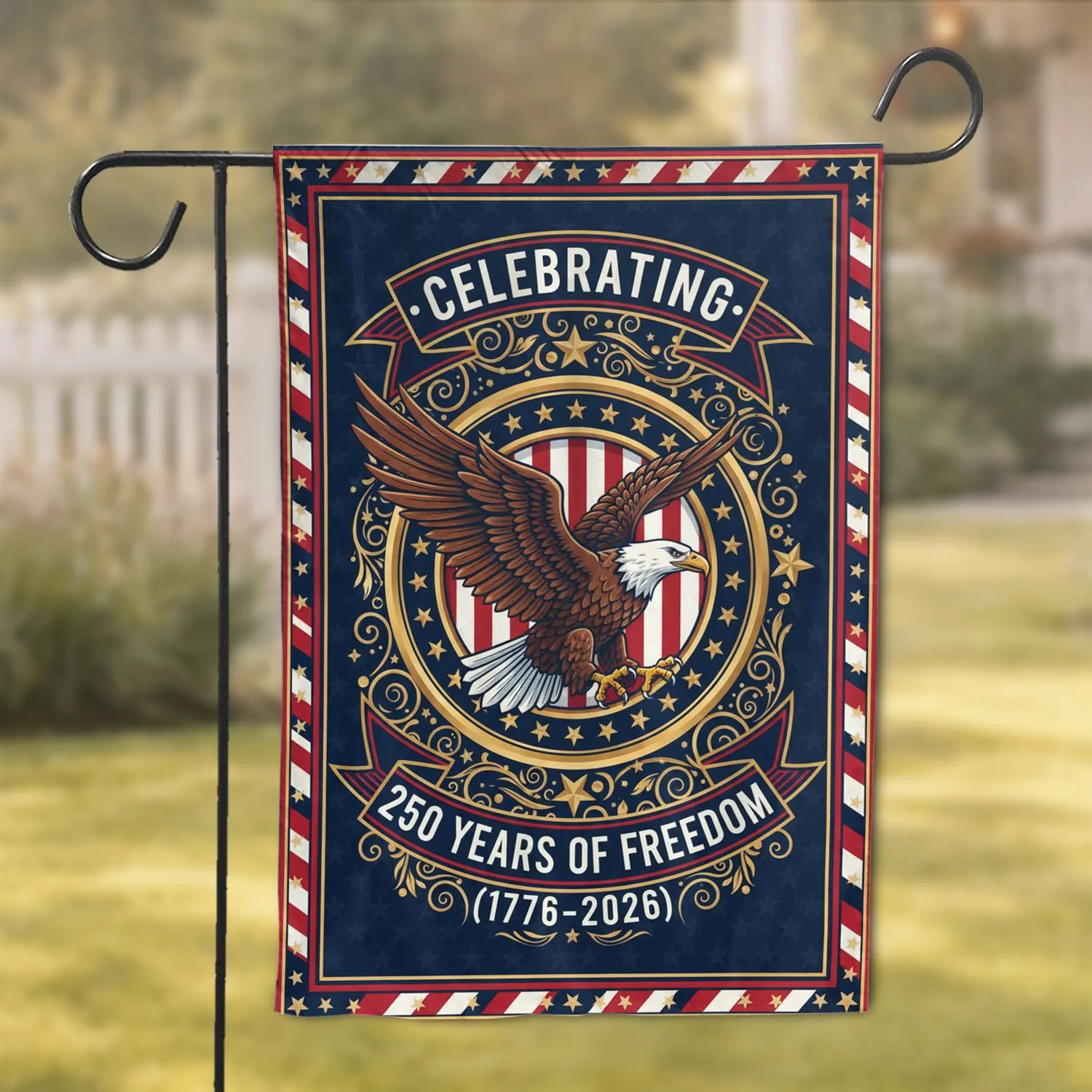 Bald Eagle America 250th Anniversary 1776-2026 - Independence Day for Veterans Garden Flag - 1