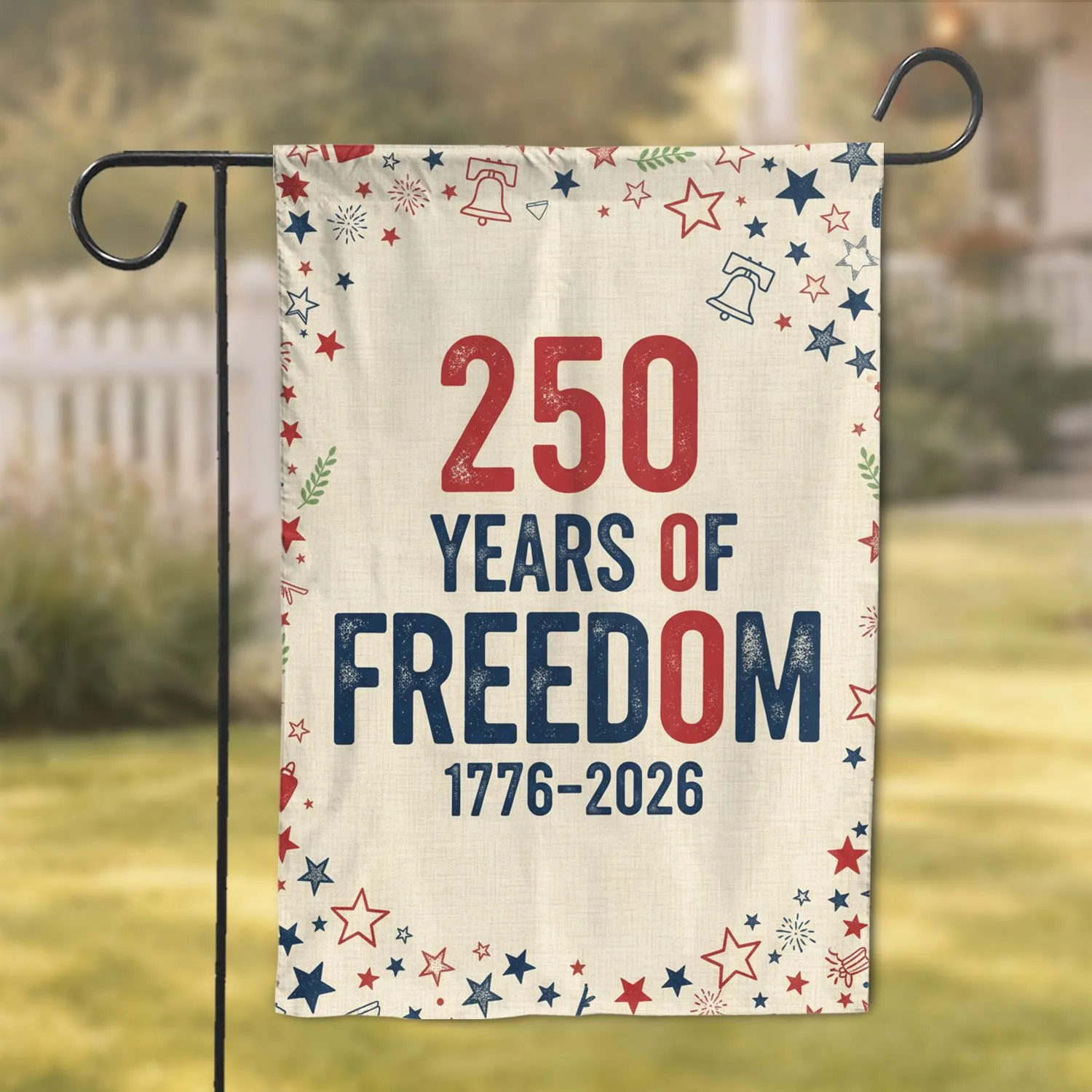 250 Years of Freedom 1776-2026 Patriotic Display - America 250th Anniversary Gift Garden Flag - 1