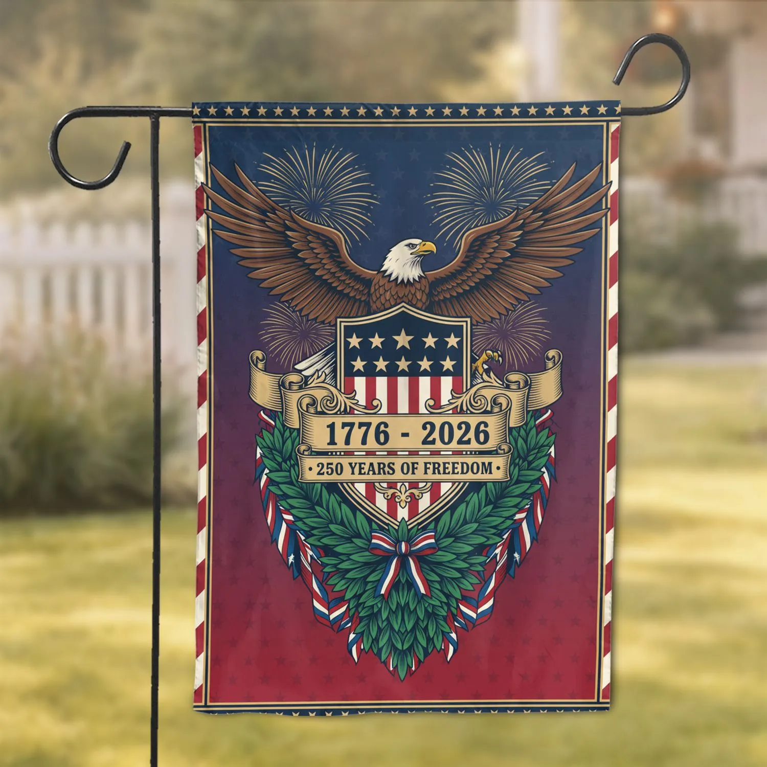 Bald Eagle American Flag 1776-2026 - USA 250th Anniversary Independence Day for Veterans Garden Flag - 1