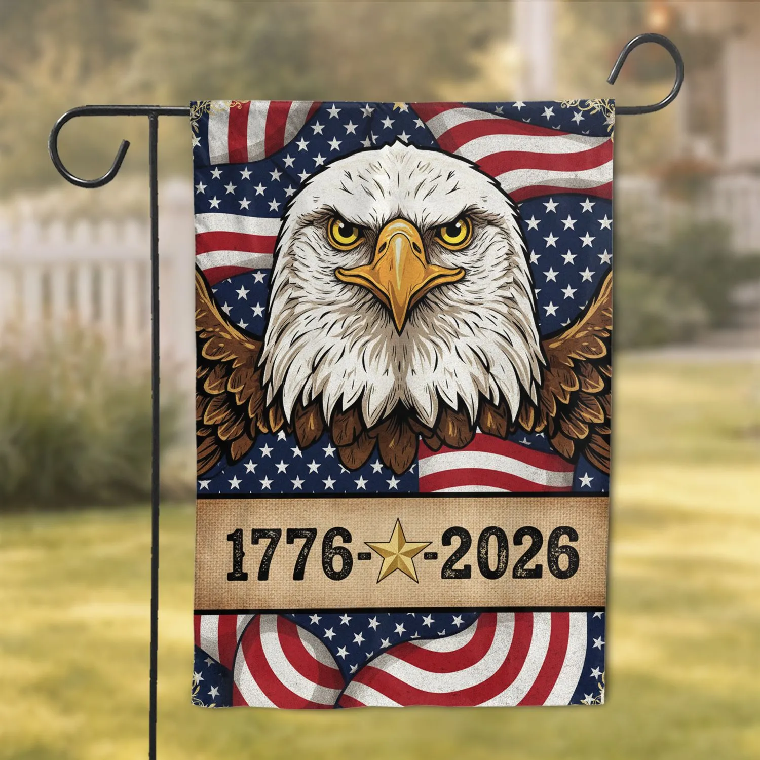 Bald Eagle American Flag 1776-2026 - USA 250th Anniversary Independence Day Gift for Veterans Garden Flag - 1