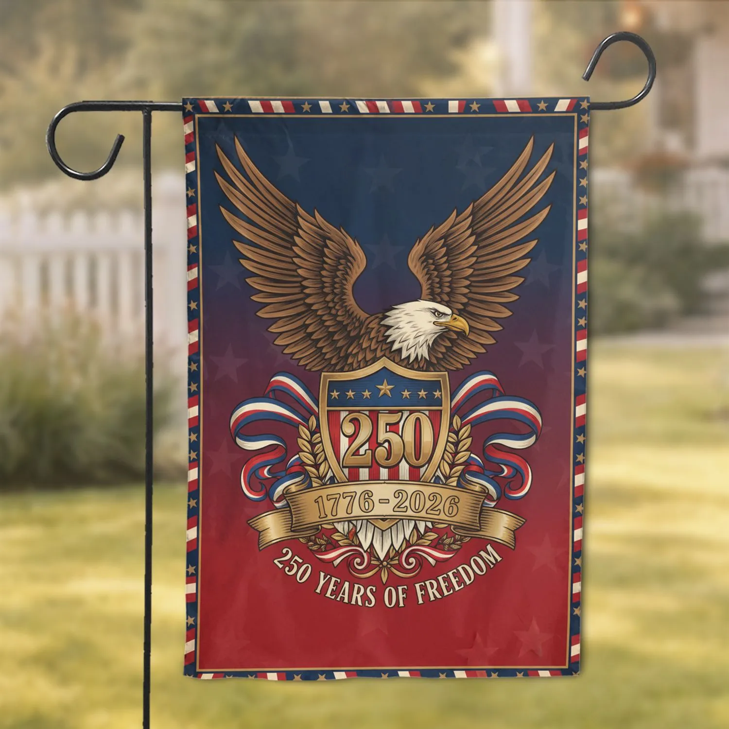 Bald Eagle Shield 1776-2026 - USA 250th Anniversary Independence Day Gift for Veterans Garden Flag - 1
