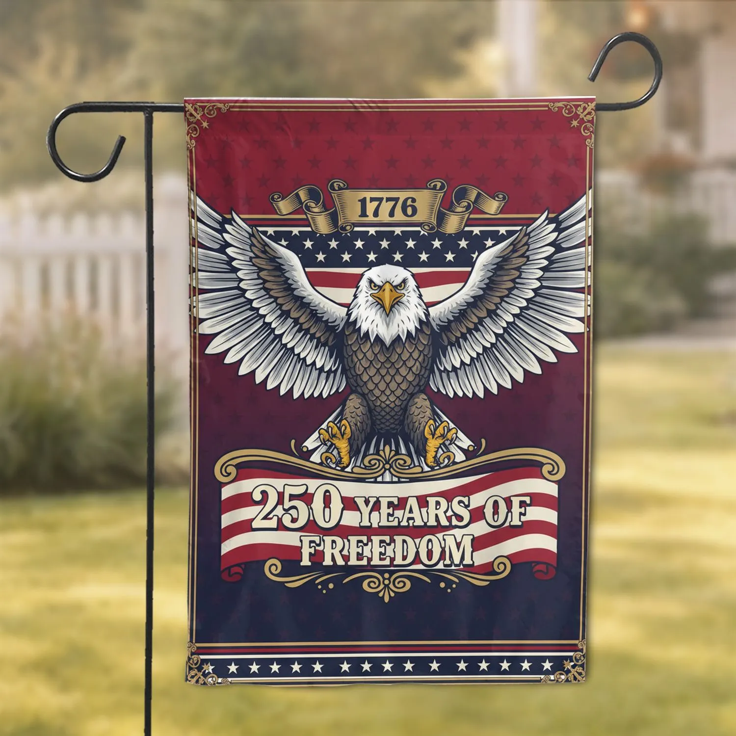 Bald Eagle American Flag 1776-2026 - USA 250th Anniversary Independence Day Gift Garden Flag - 1