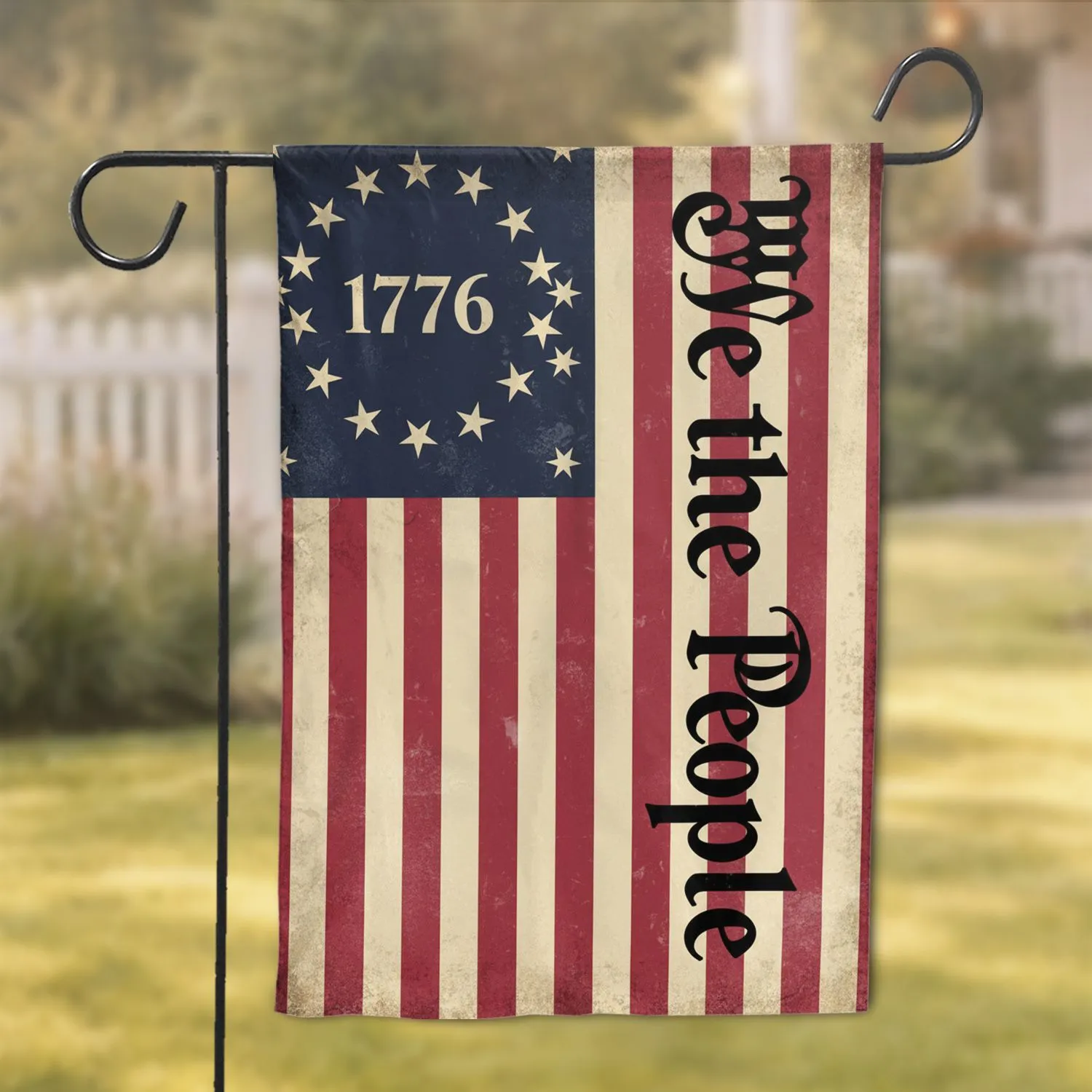 We the People 1776 Distressed American Flag - USA 250th Anniversary for History Lovers Garden Flag - 1
