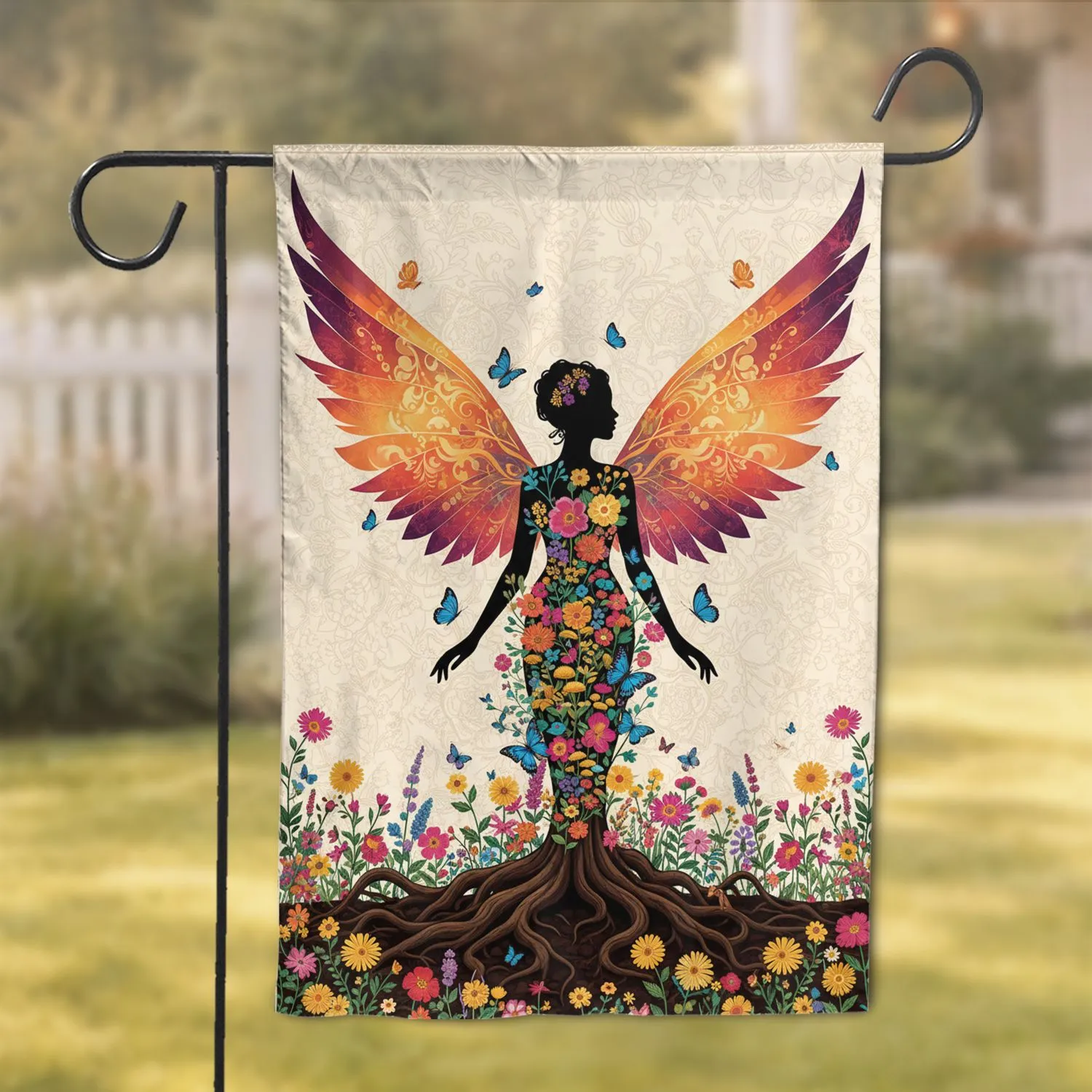 Woman Tree Transformation Butterfly Wildflower - Garden Home Decor Gift Garden Flag - 1