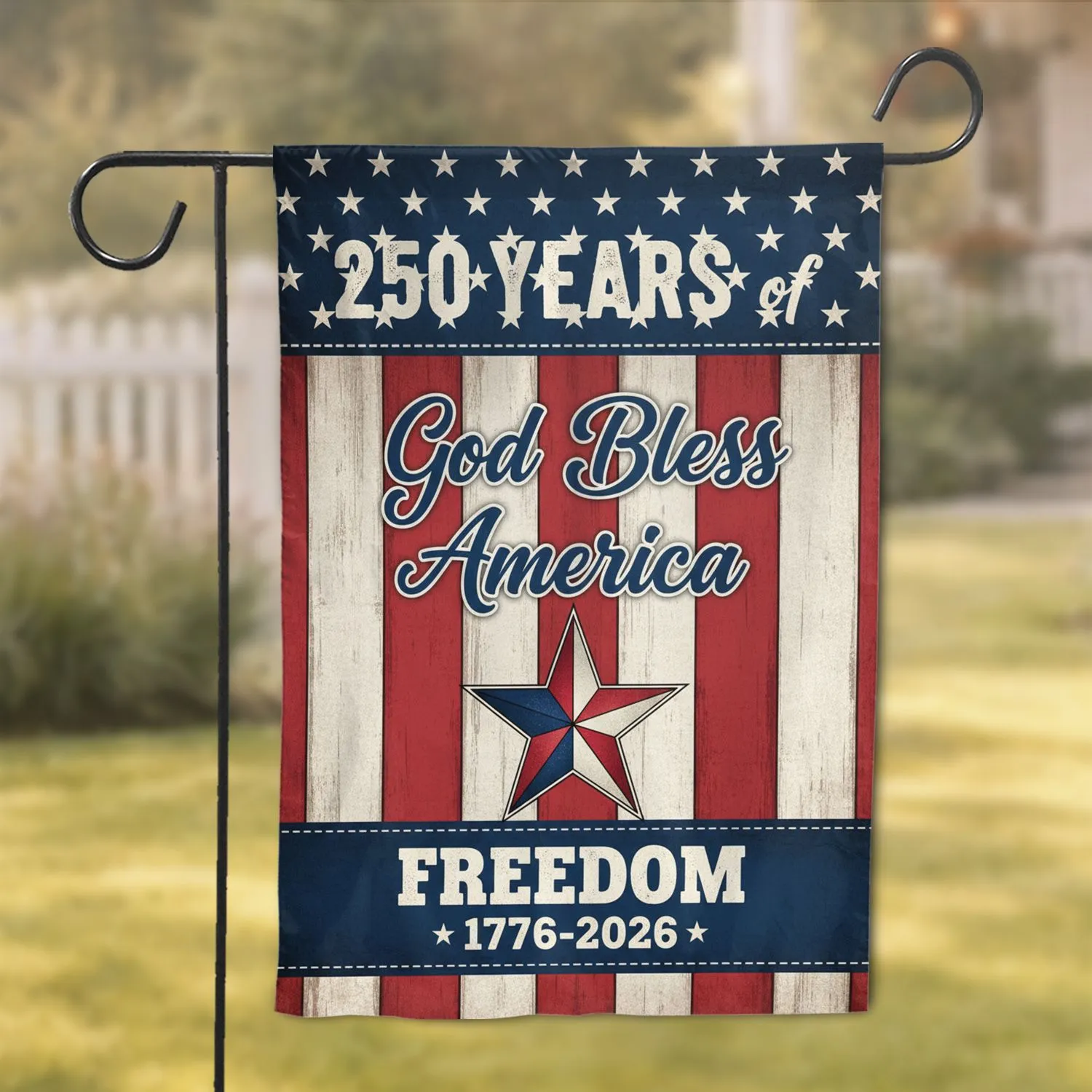 American Flag God Bless America Freedom - USA 250th Anniversary Independence Day Garden Flag - 1