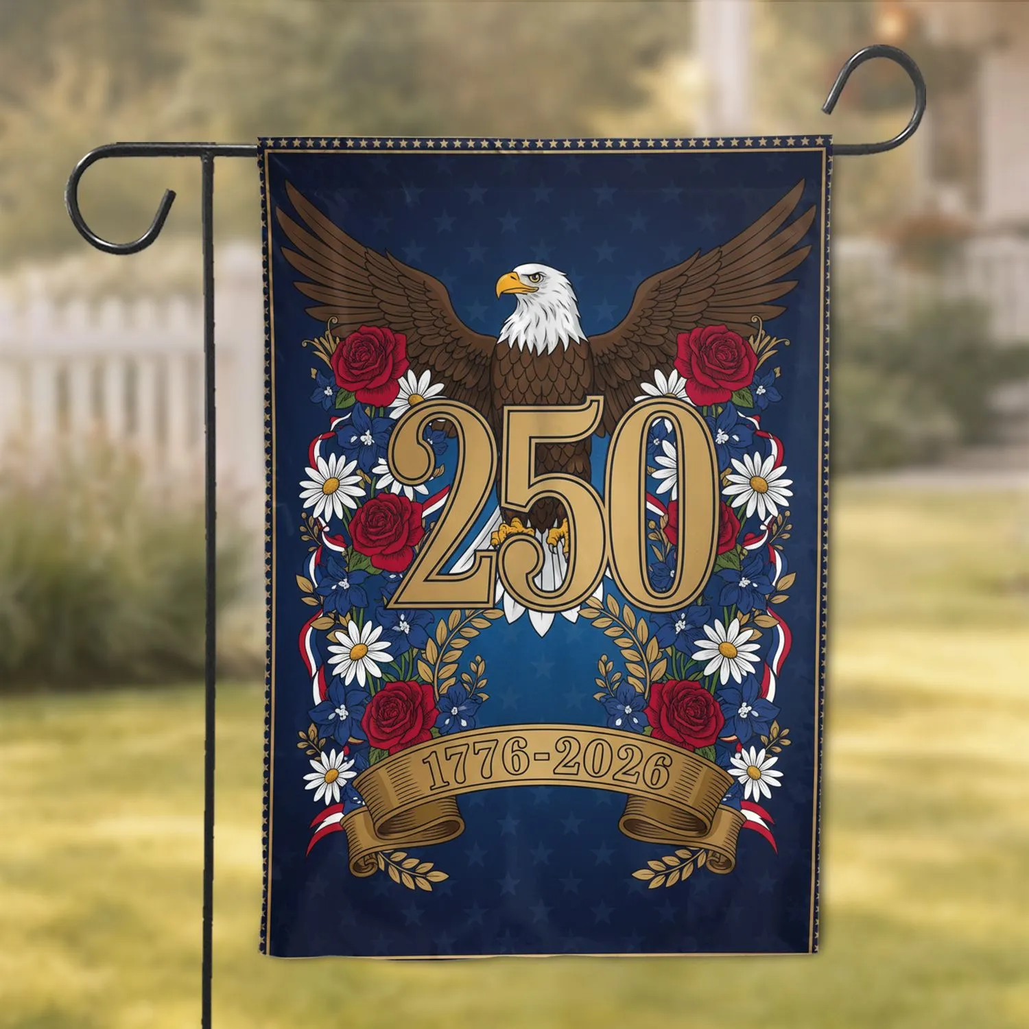 Bald Eagle 250th Anniversary - 1776-2026 Independence Day Gift for Veterans Garden Flag - 1