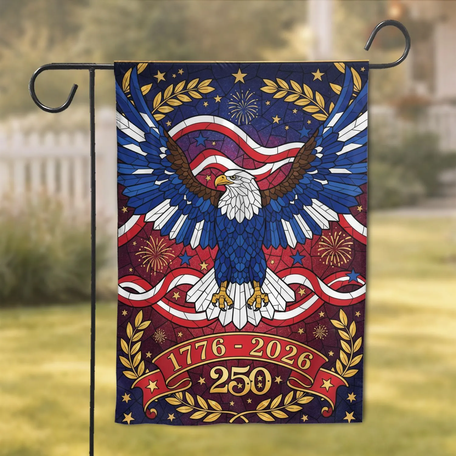 Bald Eagle American Flag 1776-2026 - USA 250th Anniversary Independence Day Gift for Veterans Garden Flag - 1