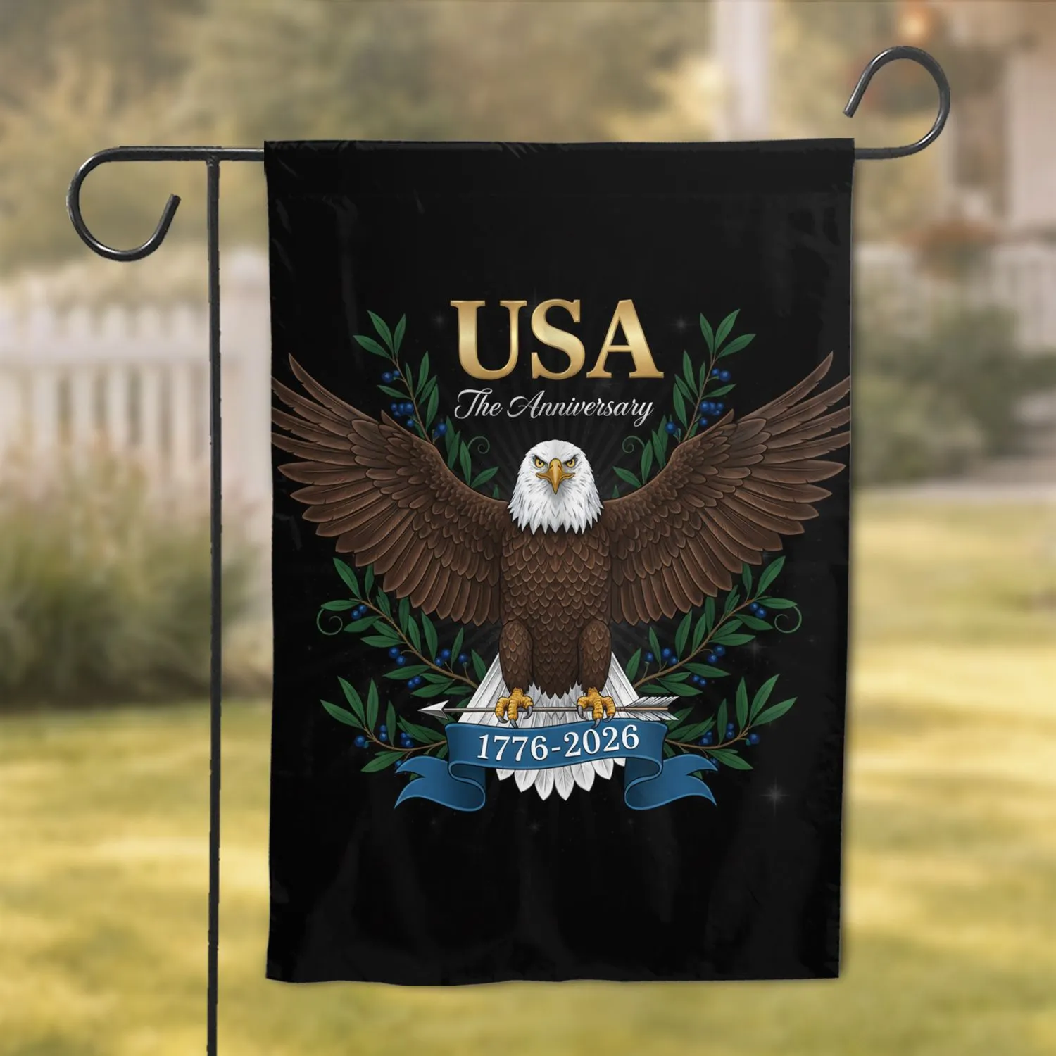 Bald Eagle USA 1776-2026 Anniversary Independence Day Gift for Veterans Garden Flag - 1