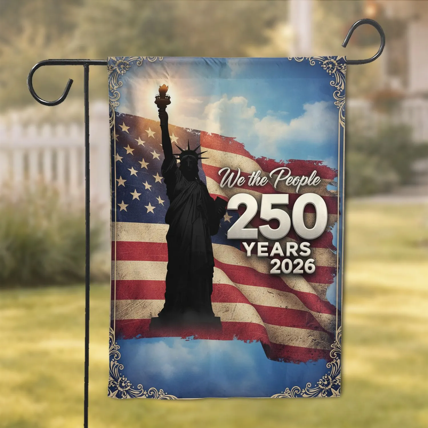 Statue Of Liberty American Flag We The People 250 - USA 250th Anniversary Independence Day Garden Flag - 1