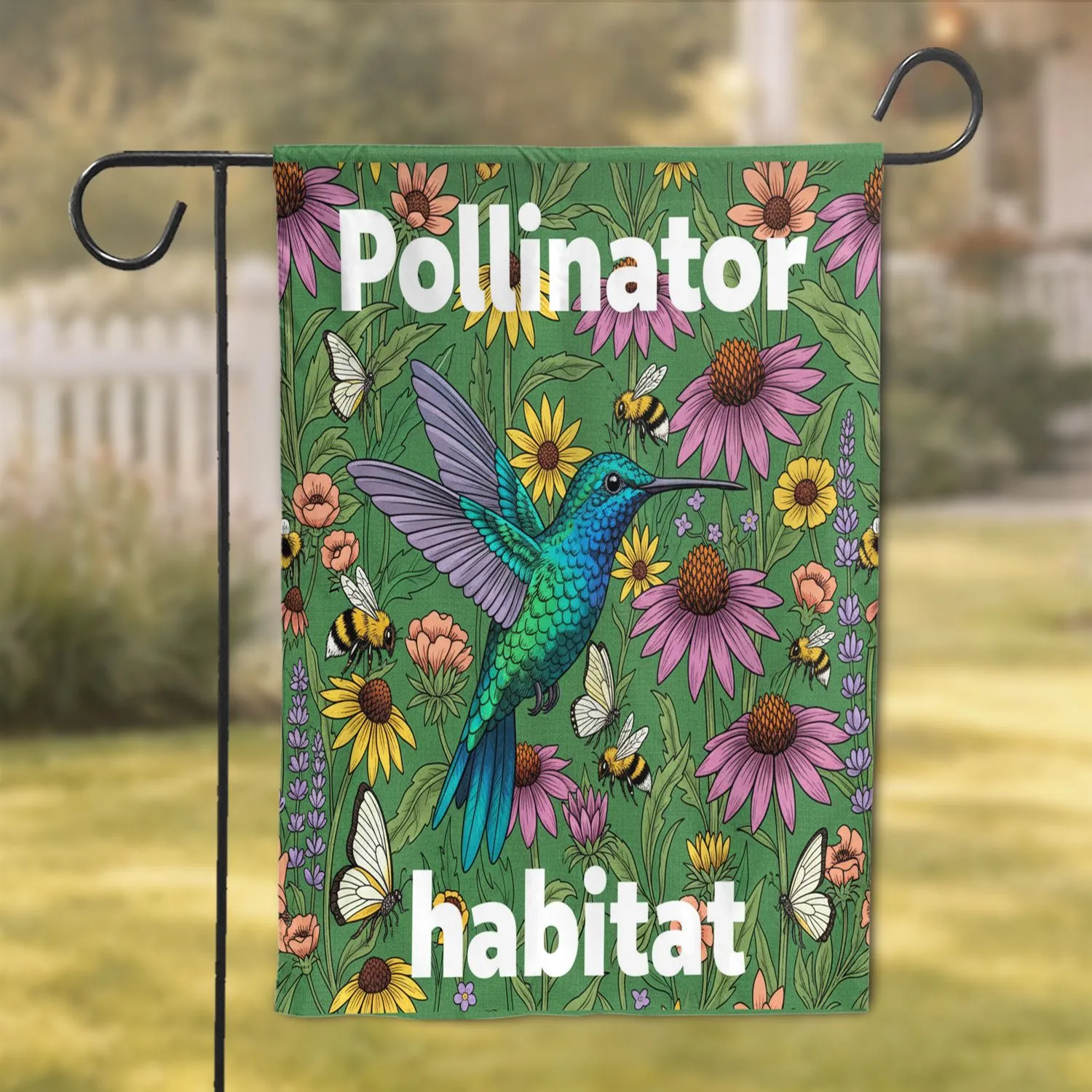 Vibrant Wildflower Pollinator Habitat - Nature Lover Home Decor Gift Garden Flag - 1