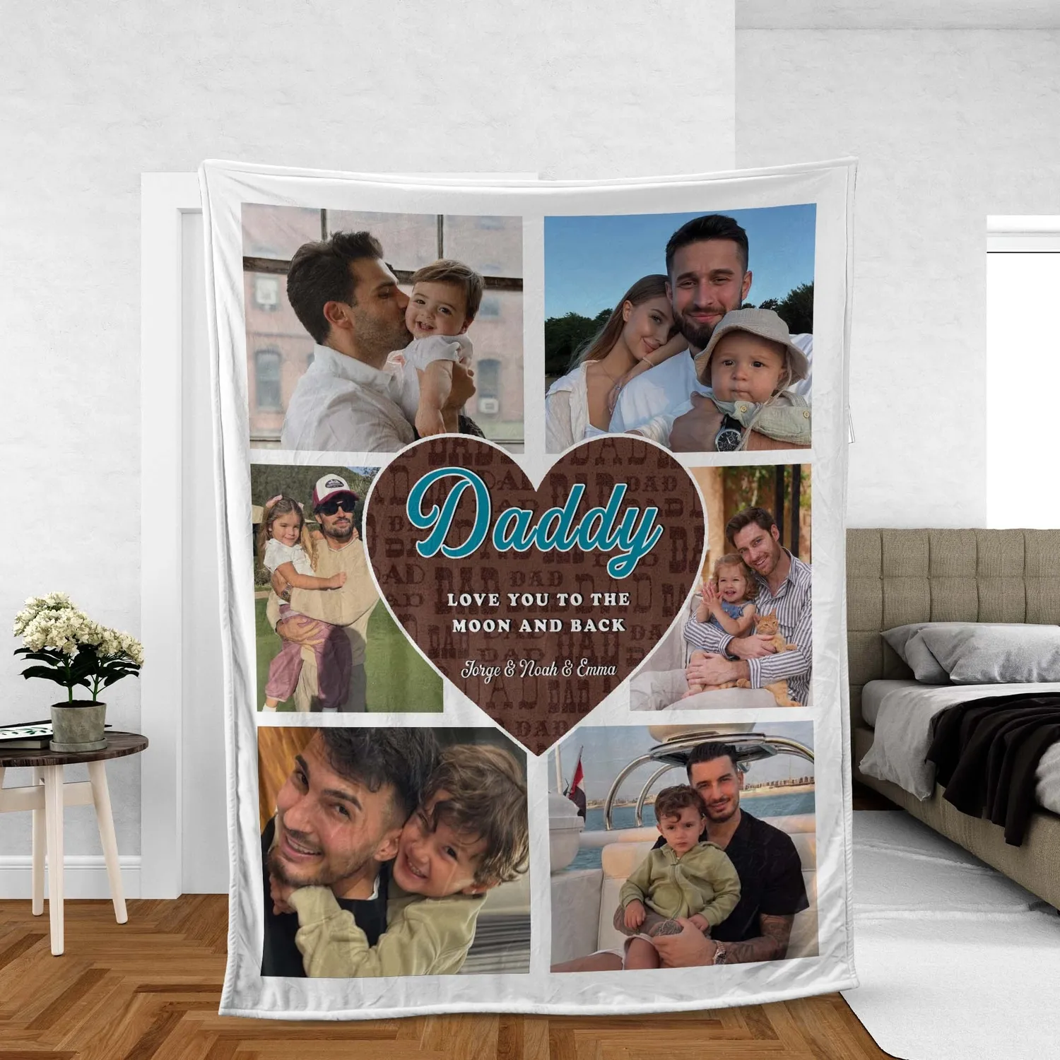 Personalized Dad Photo Blanket, Custom Fleece Father’s Day Gift, Family Memory Throw Blanket, Best Dad Ever Appreciation Gift - 1