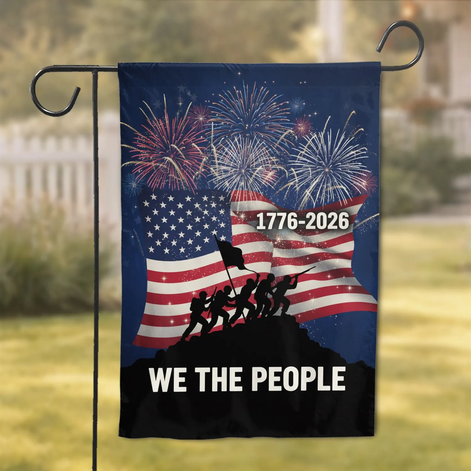 American Flag Soldiers 1776-2026 - USA 250th Anniversary Independence Day Gift Garden Flag - 1
