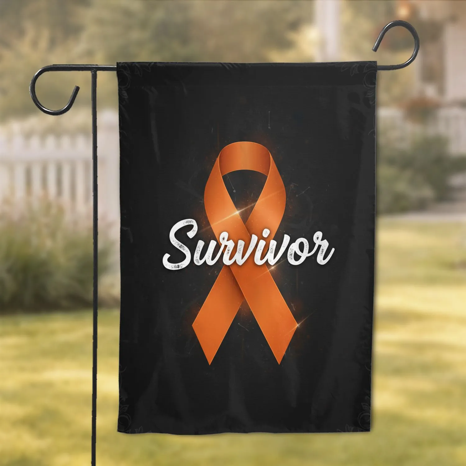 Survivor Orange Awareness Ribbon - Inspirational Resilience Home Decor Garden Flag - 1